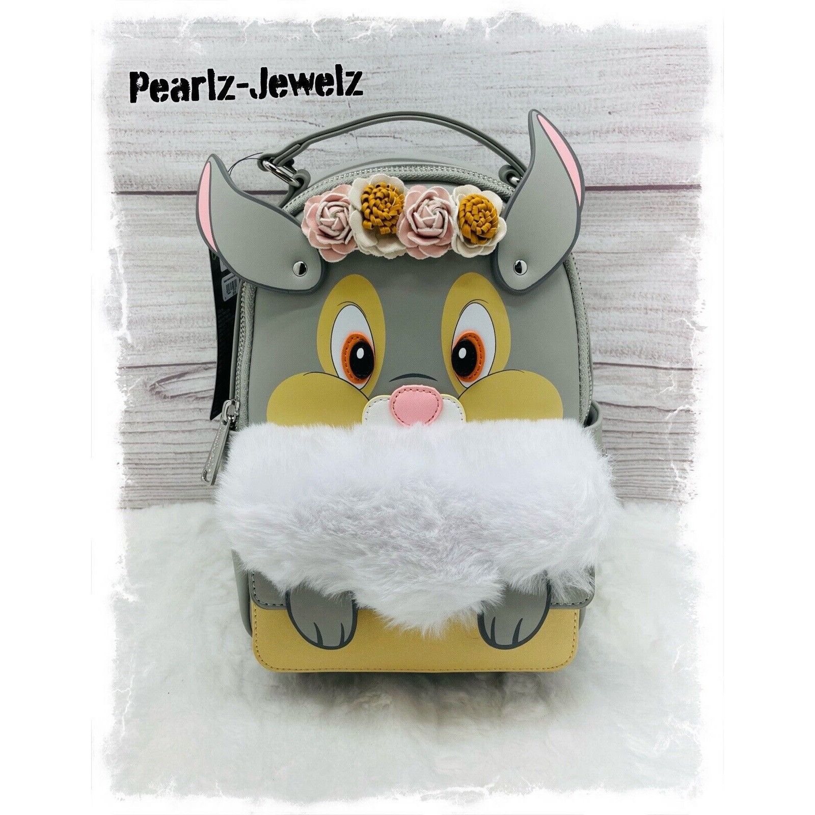 image of Loungefly Disney Bambi Thumper Figural Cosplay Backpack Boxl in Grey, Women's