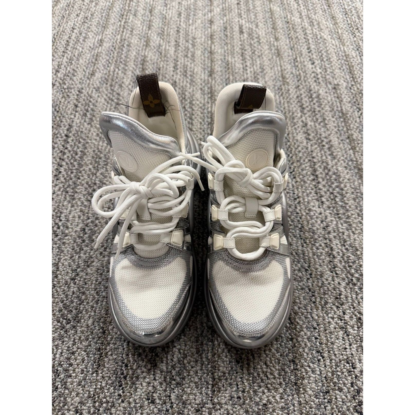 Louis Vuitton Louis Vuitton Archlight Sneakers Womens 37.5 White & Silver Size US 6.5 / IT 36.5 - 1 Thumbnail