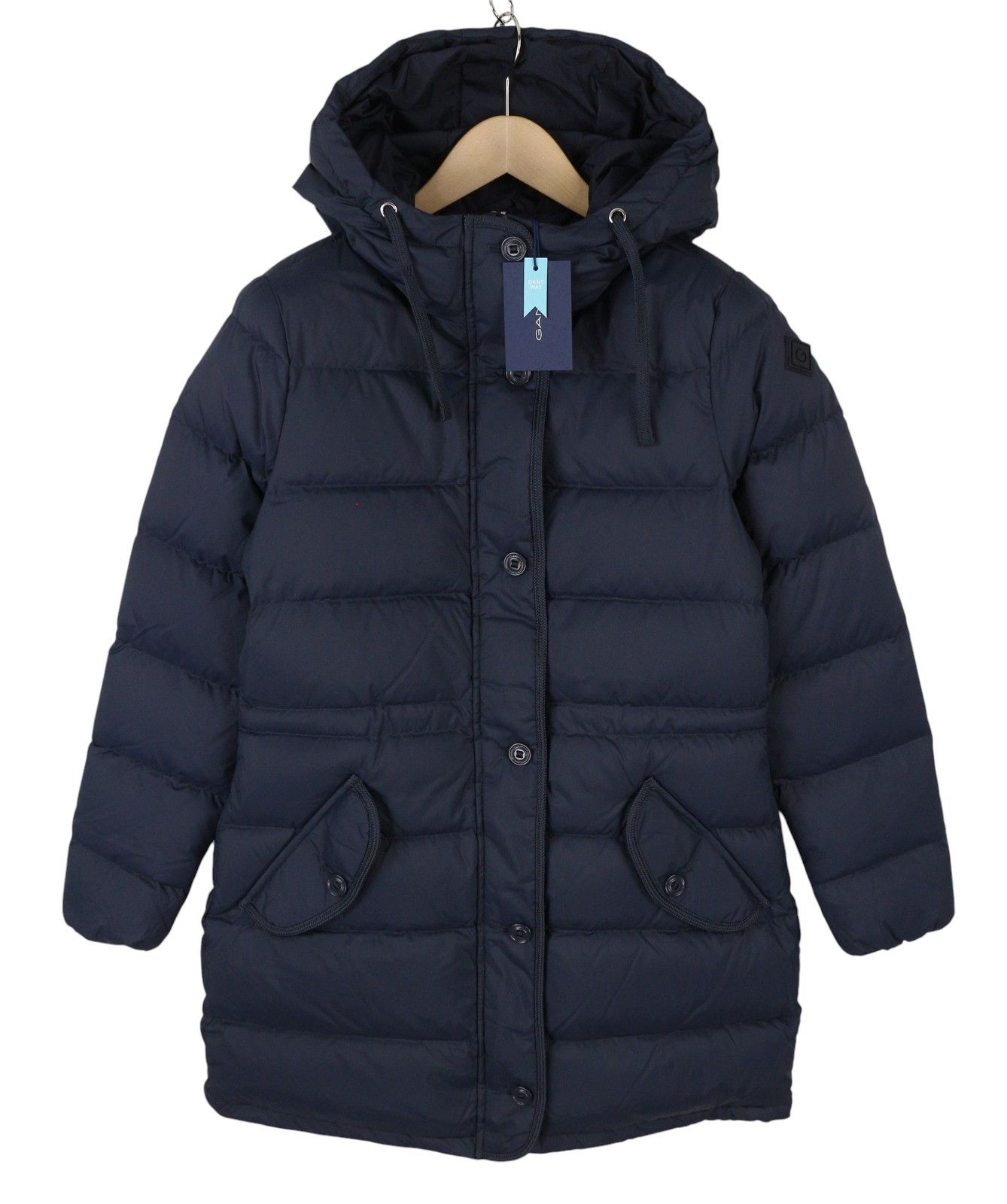 Gant LONG DOWN L Evening Blue Quilted Jacket 87274 Size L / US 10 / IT 46 - 1 Thumbnail