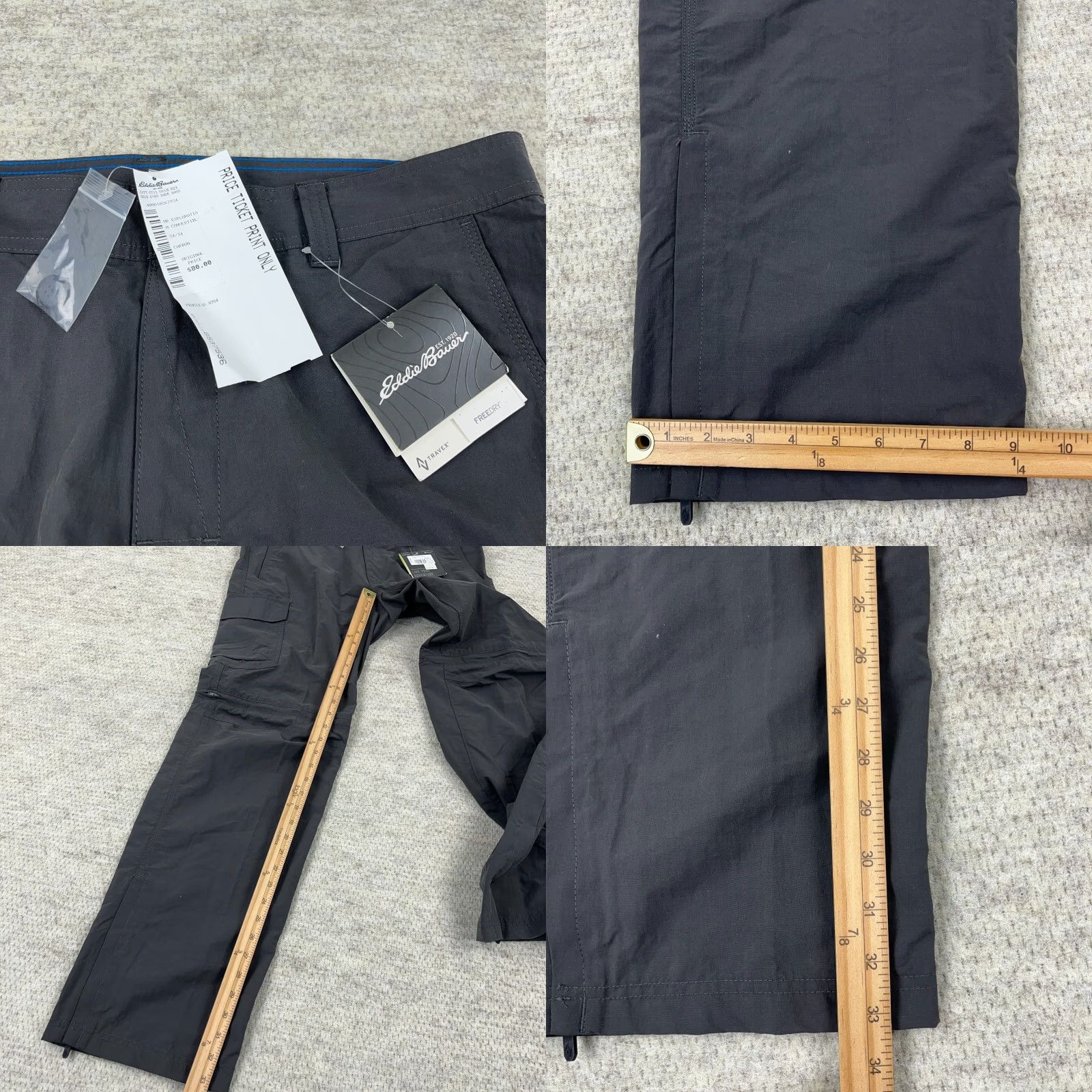Eddie Bauer Eddie Bauer Travex Pants Men 34 Gray Convertible Outdoor Hiking Chino Mens Size US 34 / EU 50 - 8 Thumbnail