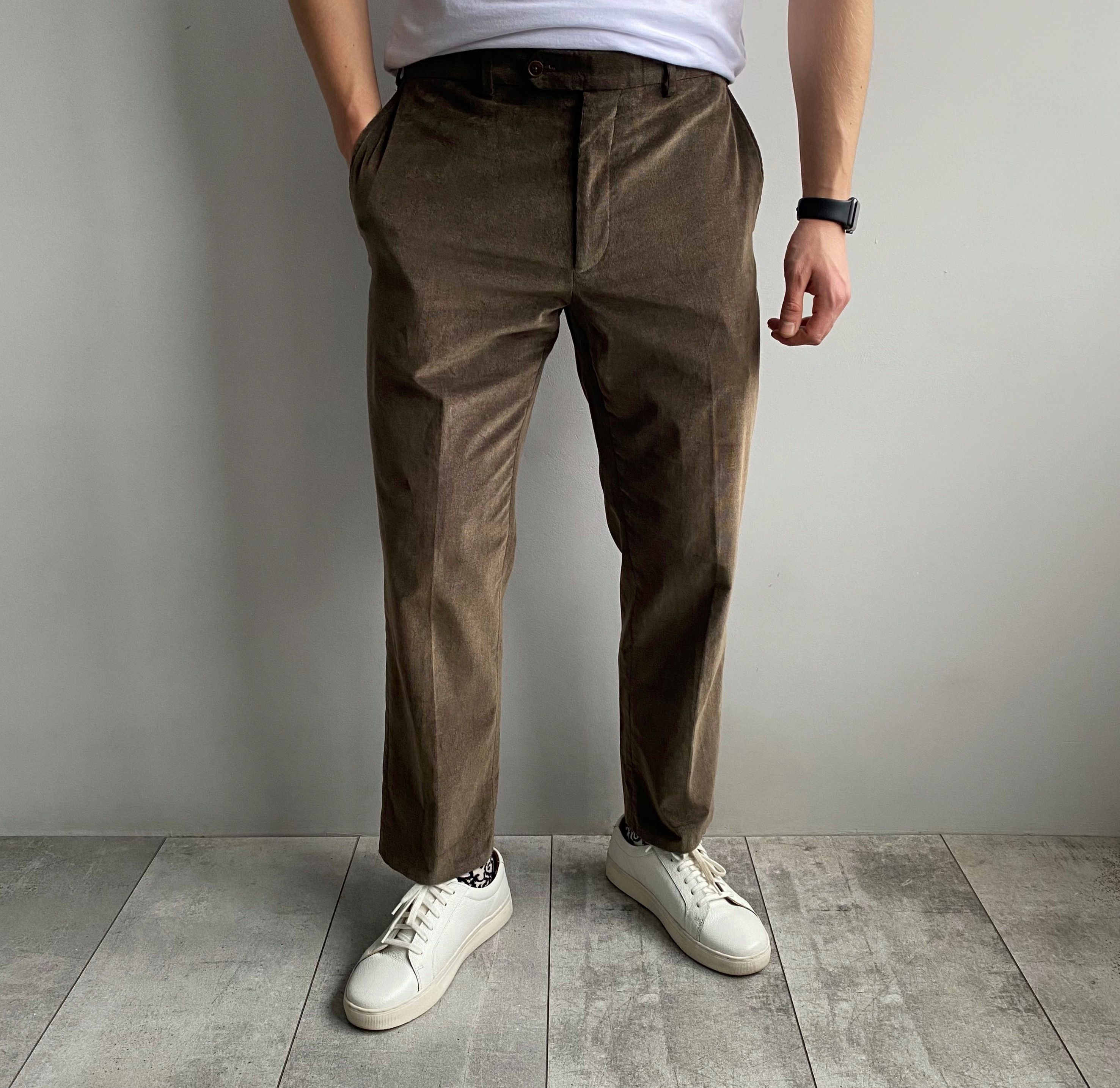 Maurizio Baldassari Maurizio Baldassari Corduroy Cropped Chino Trousers Size US 33 - 1 Thumbnail