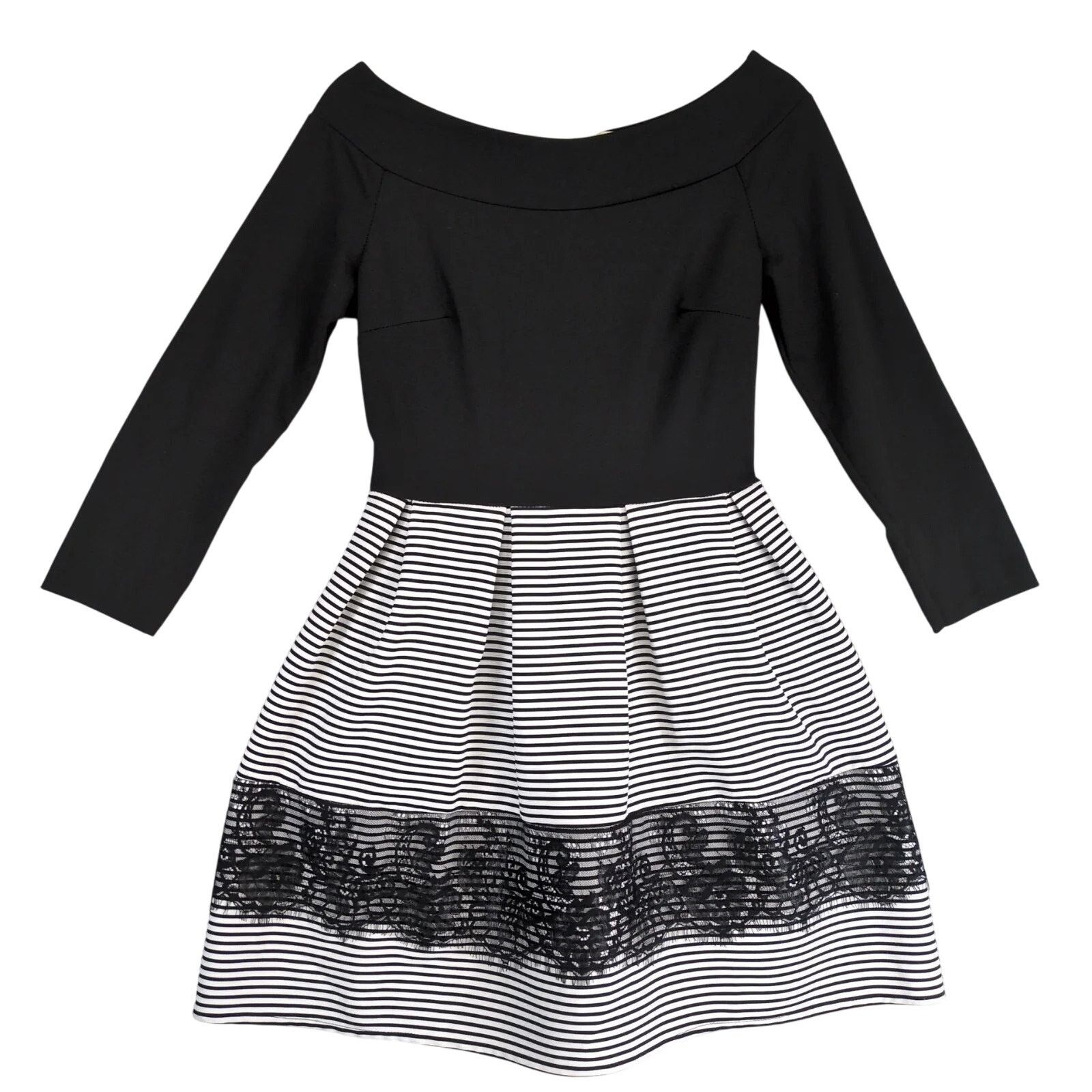 Other Vian Studio Striped Fit & Flare Skater Dress Sz L Made Italy Size L / US 10 / IT 46 - 1 Thumbnail