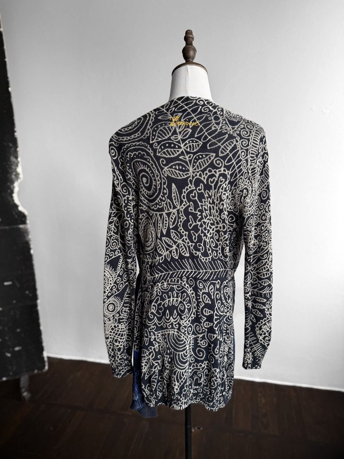 Desigual Desigual Womens Patterned Mixed Media Open Front Cardigan Size M / US 6-8 / IT 42-44 - 3 Thumbnail