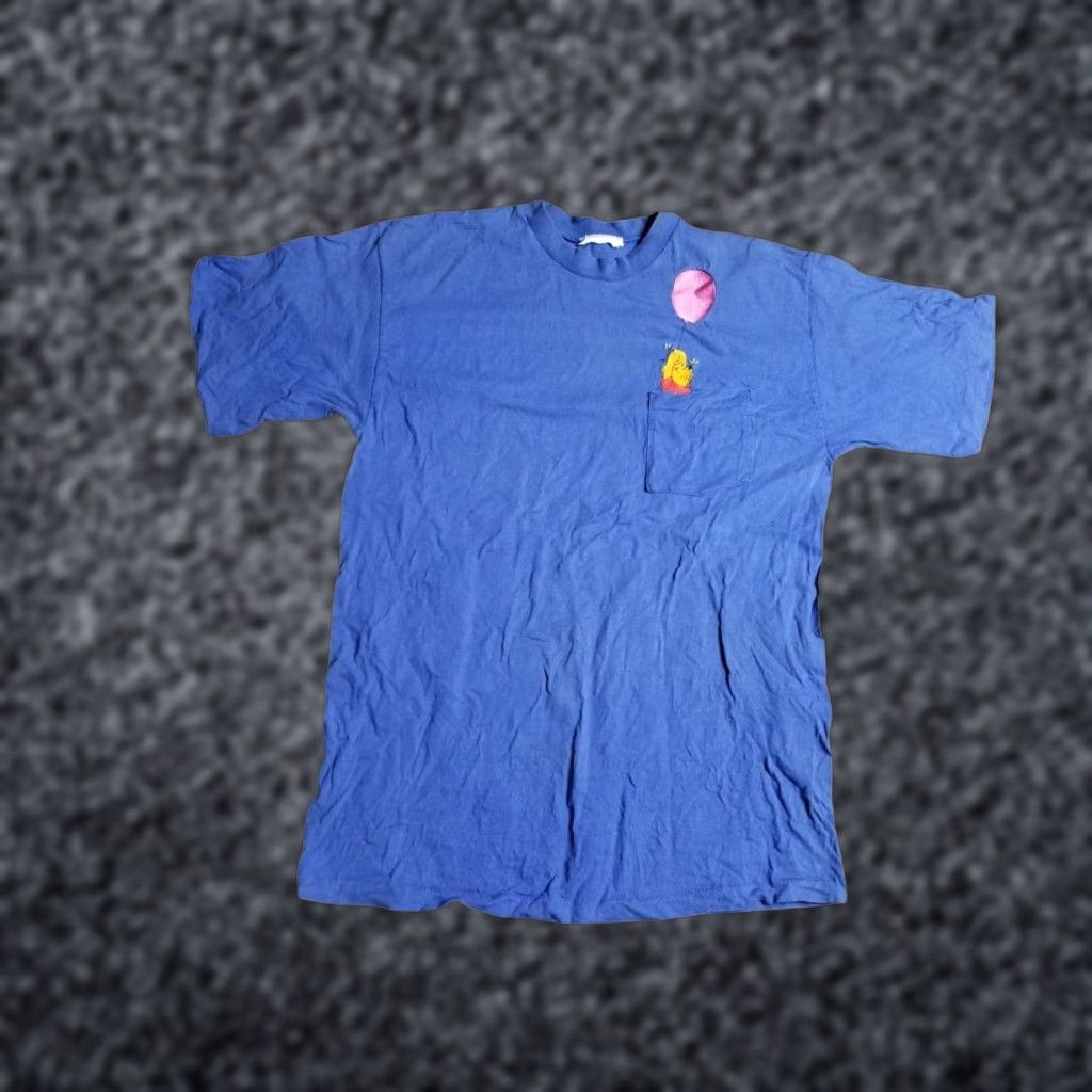 Disney VINTAGE Disney Winnie The Pooh Embroidered T Shirt Distressed Mens M Blue 90s Cartoon USA Mens Size US M / EU 48-50 / 2 - 1 Thumbnail
