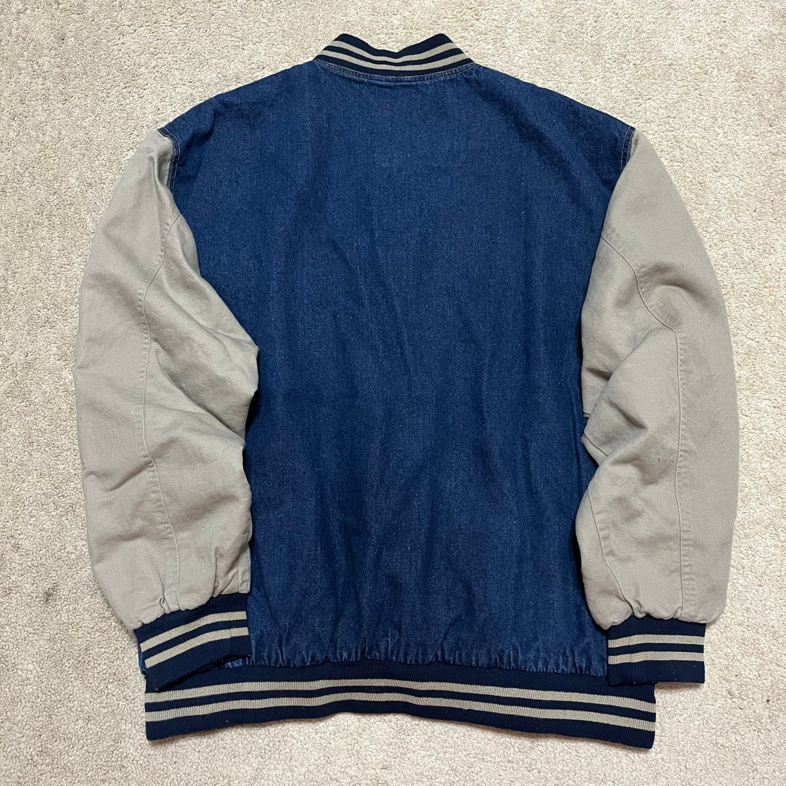 Other Vintage Jon Lauren Apparel Denim Canvas Sleeve Bomber Jacket Size US L / EU 52-54 / 3 - 2 Thumbnail