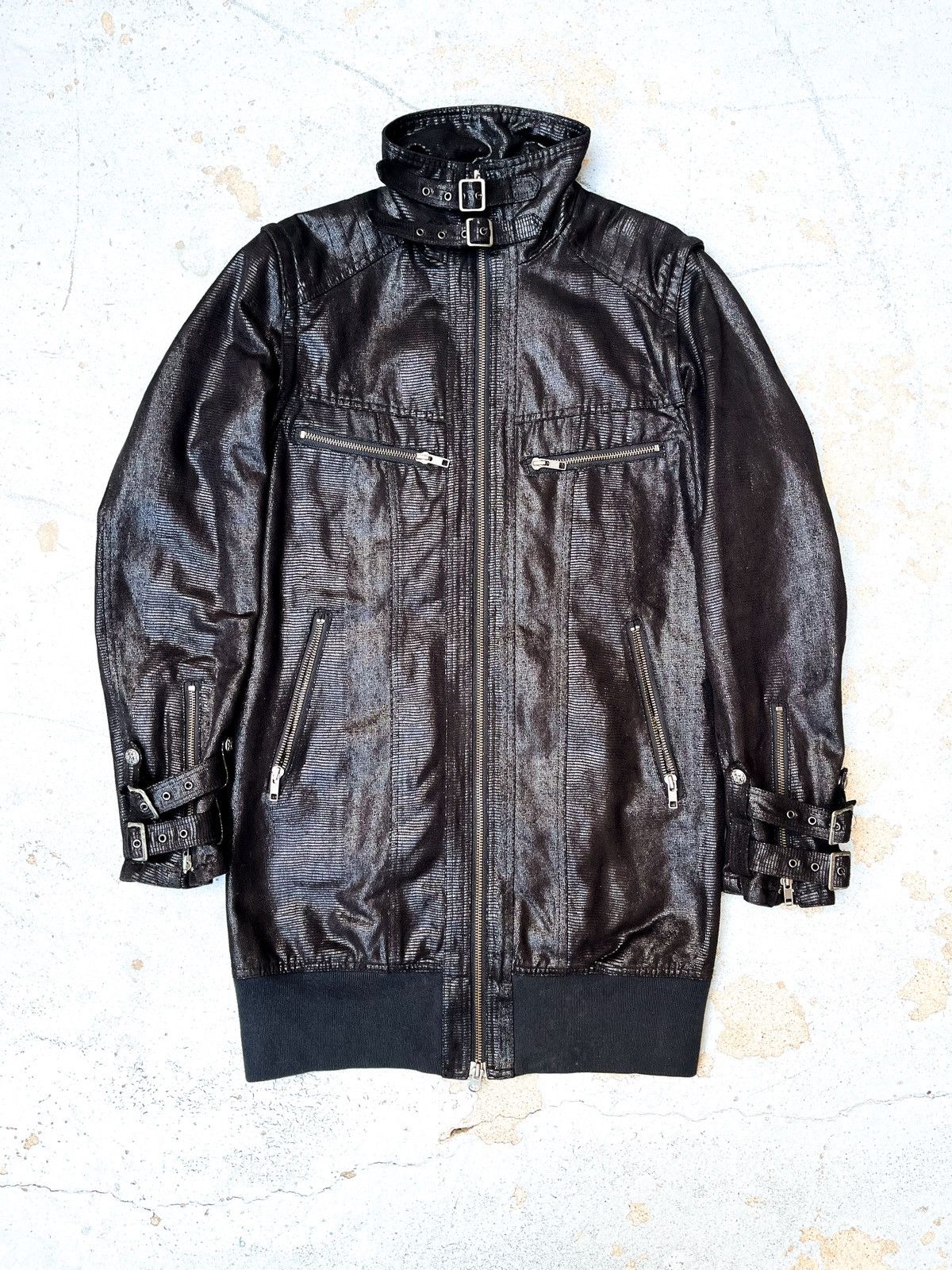 image of Le Grande Bleu L G B x Schlussel Dark Brown Snakeskin Faux Leather Trench Coat, Men's (Size Medium)