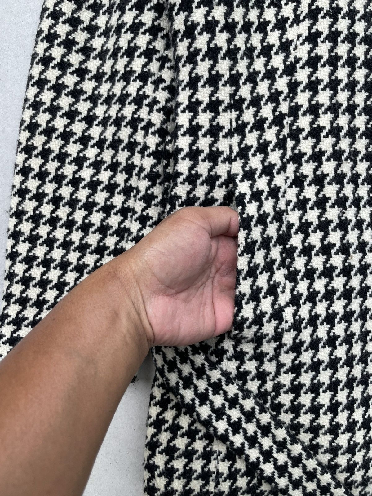 Yohji Yamamoto RARE🔥 INED by Yohji Yamamoto Houndstooth Wool Coat Jacket Size M / US 6-8 / IT 42-44 - 7 Thumbnail
