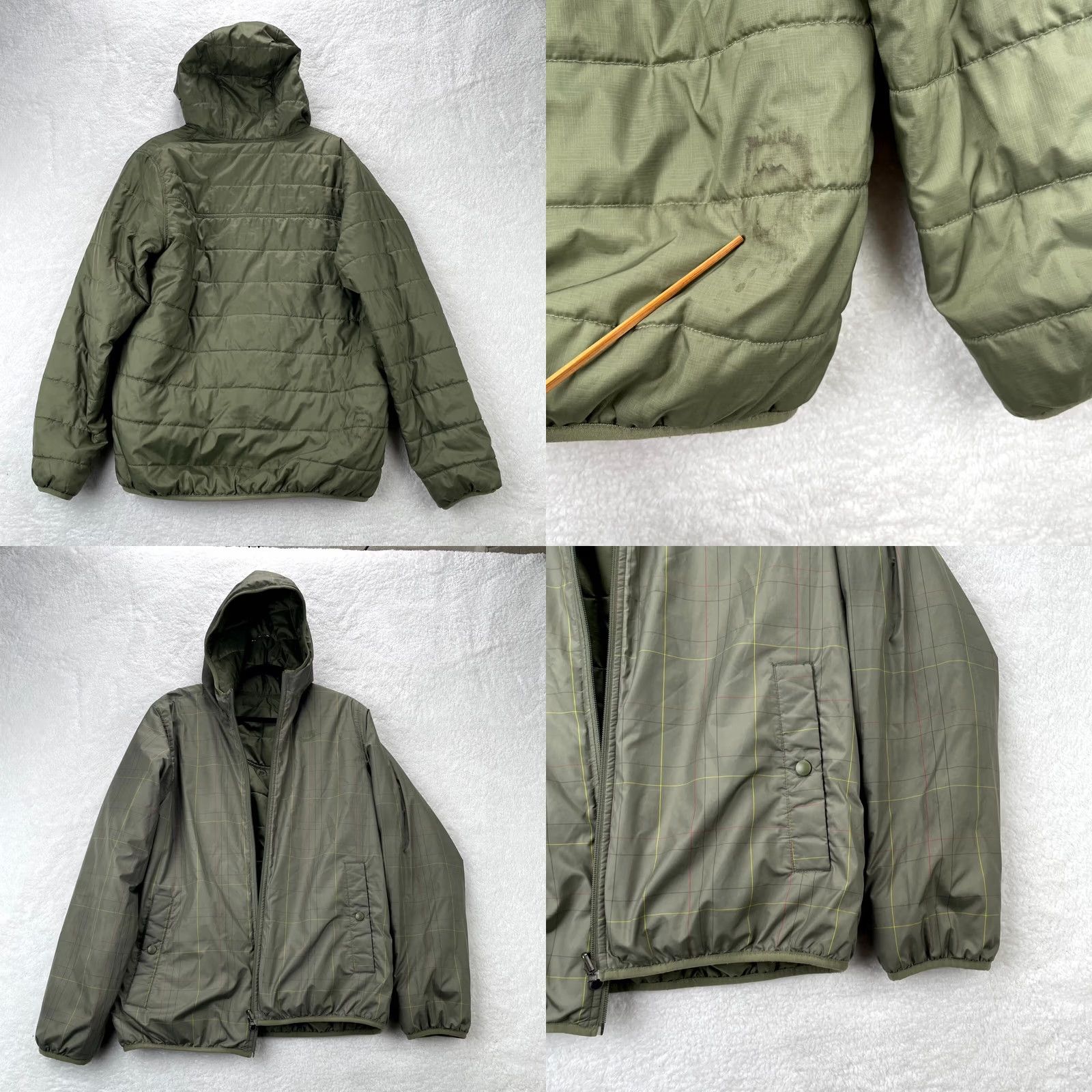 Nike VINTAGE Nike Jacket Mens L Green Reversible Puffer Coat Hooded Full Zip Jacket Size US L / EU 52-54 / 3 - 8 Thumbnail
