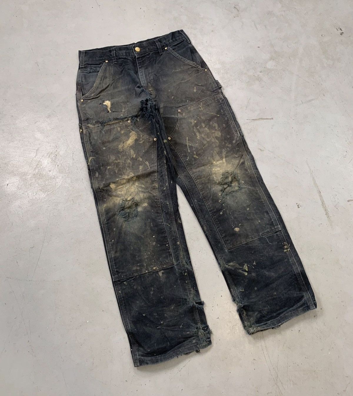 Carhartt Vintage carhartt b01 blk double knee denim Size US 30 / EU 46 - 1 Thumbnail
