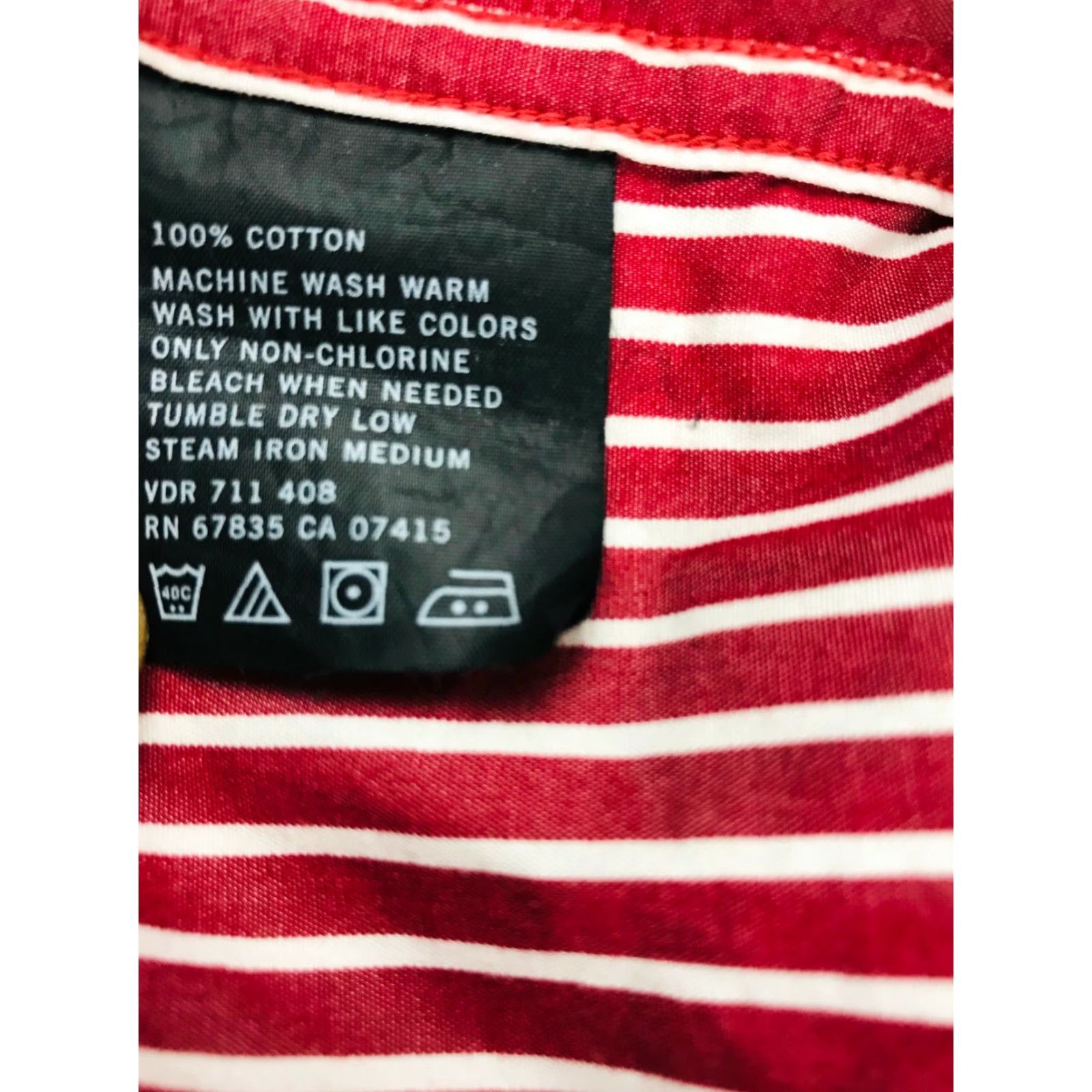 Nautica Nautica Shirt Men's XXL Red Button Up Long Sleeve Stripe Side Pocket Button-Down Collared Shirt Size US XXL / EU 58 / 5 - 6 Thumbnail