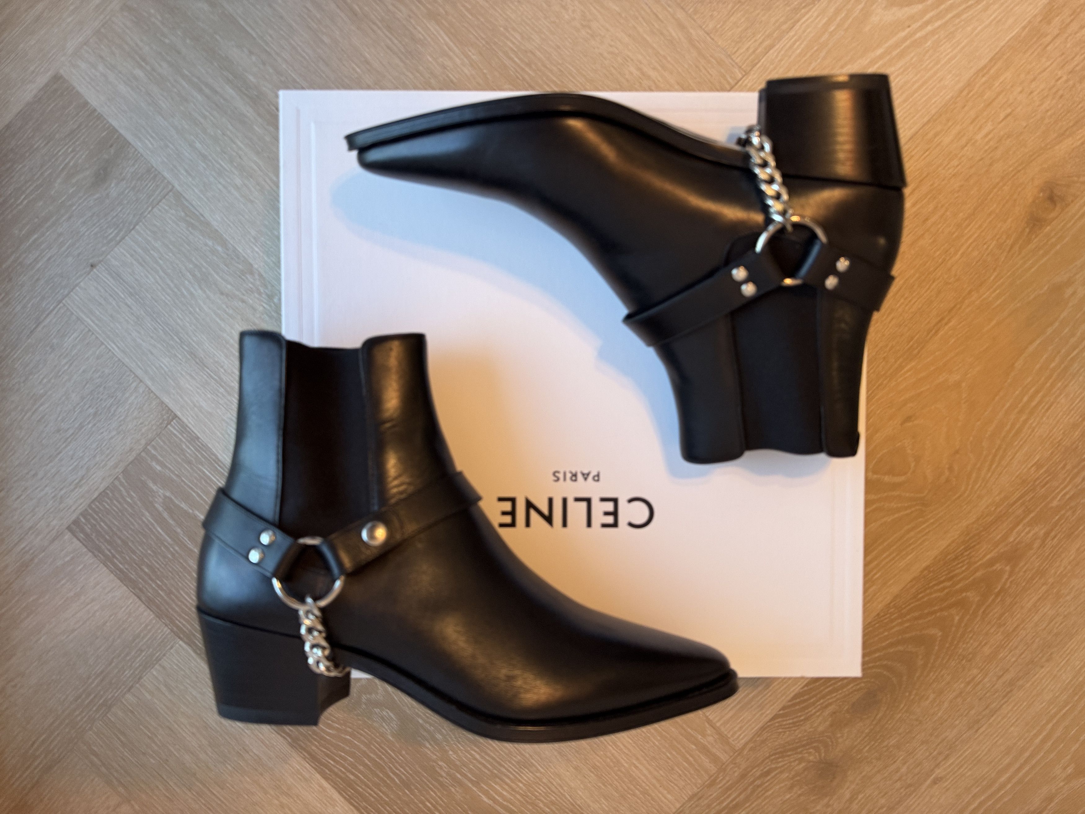 Celine Camargue Studded Chelsea Boots Celine Leather Studded Accents Western Boots - Black Boots  main image 3