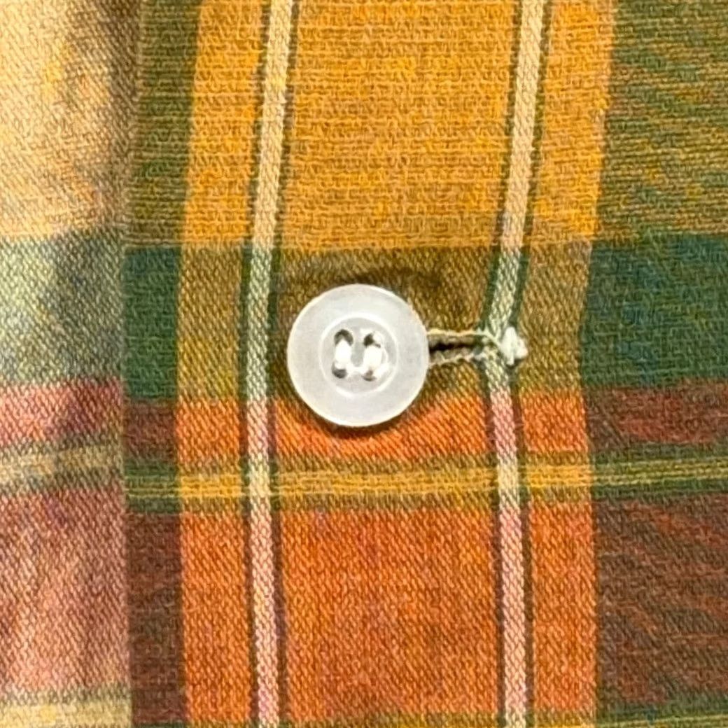 Vintage VINTAGE Madras Shirt Adult LARGE Green Yellow Orange Plaid Camp Collar 60s Pattern Button-Up Men's Size US L / EU 52-54 / 3 - 4 Thumbnail