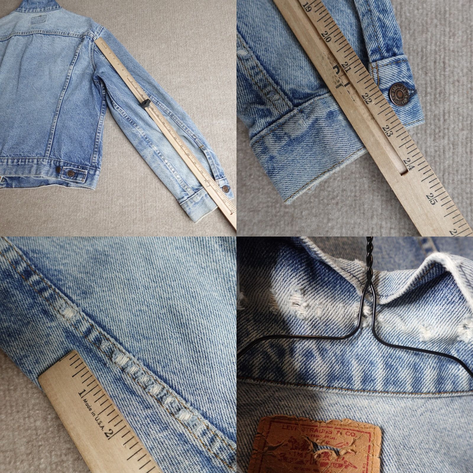 Levi's VINTAGE Levi's Jacket Large Blue Denim Trucker Distressed 70505 Trucker Mens L Blue Size US L / EU 52-54 / 3 - 8 Thumbnail