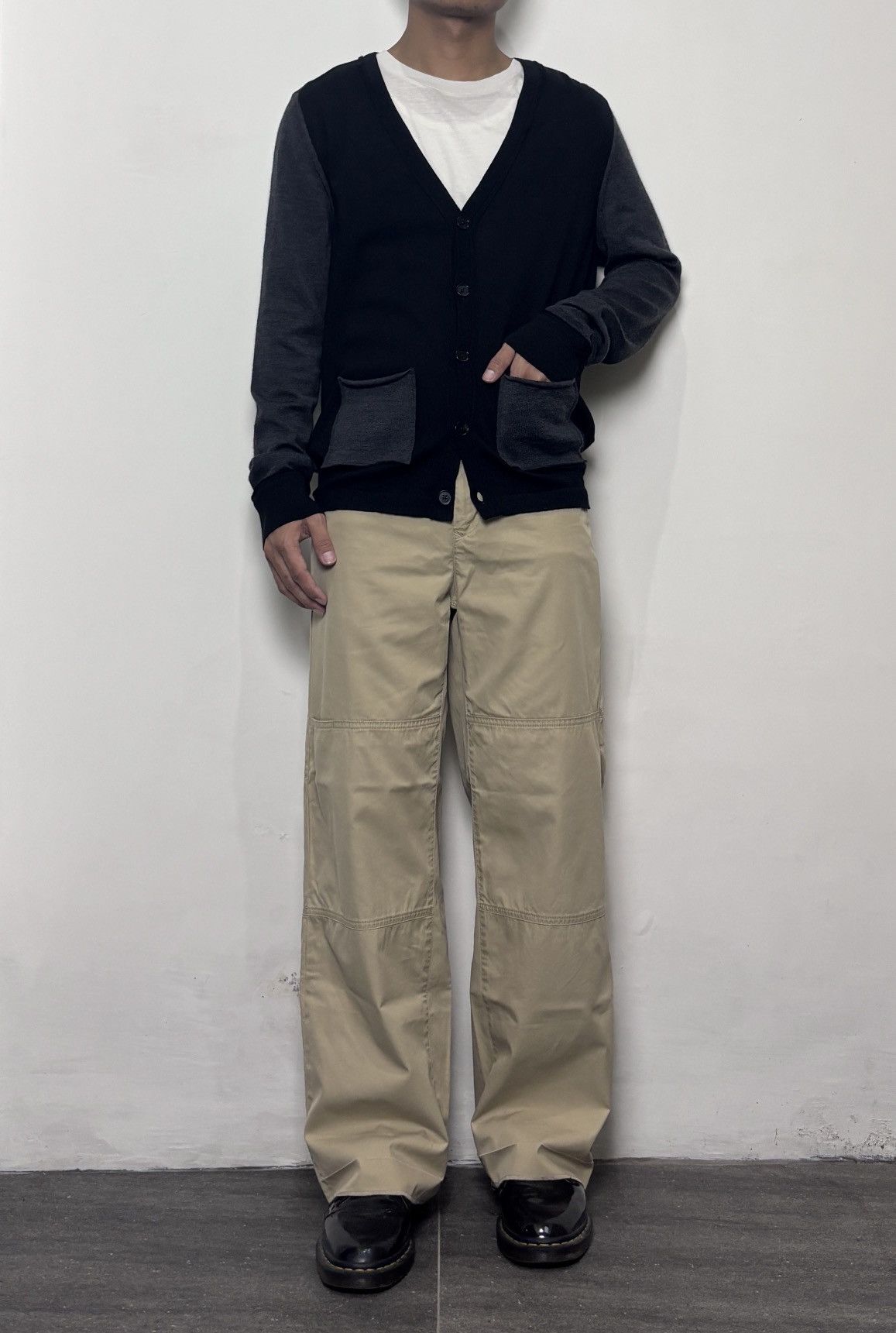 FREE TAX! Two Tone Double Pocket Cardigan
