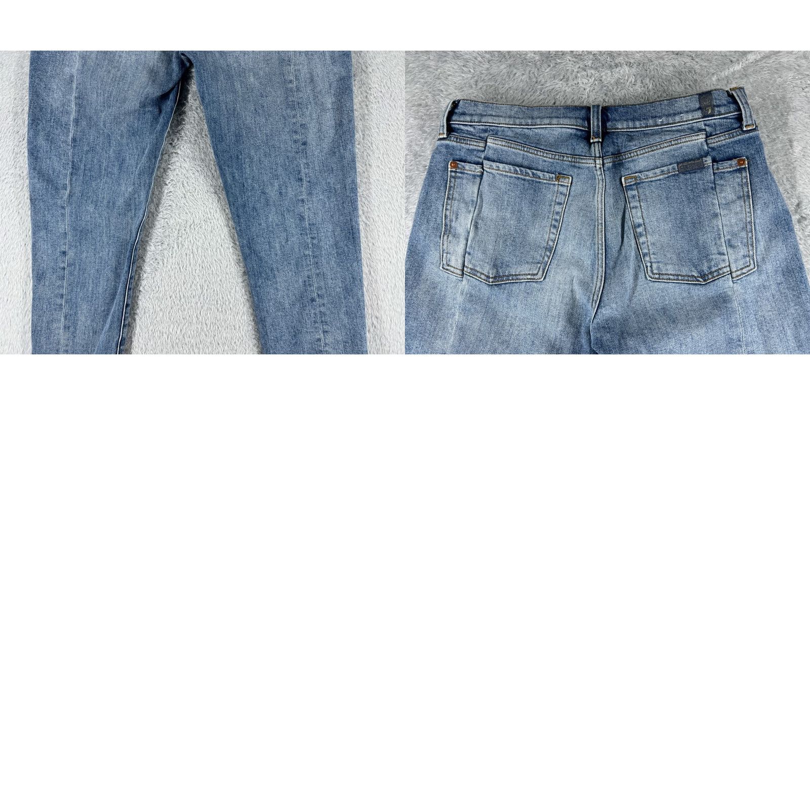 7 For All Mankind 7 For All Mankind Jeans Women 30 Denim Straight Mid Rise 30x26 Black Cotton Blend Distressed Pockets Modern Western Mens Womens Boys Girls Size 30" / US 8 / IT 44 - 10 Thumbnail