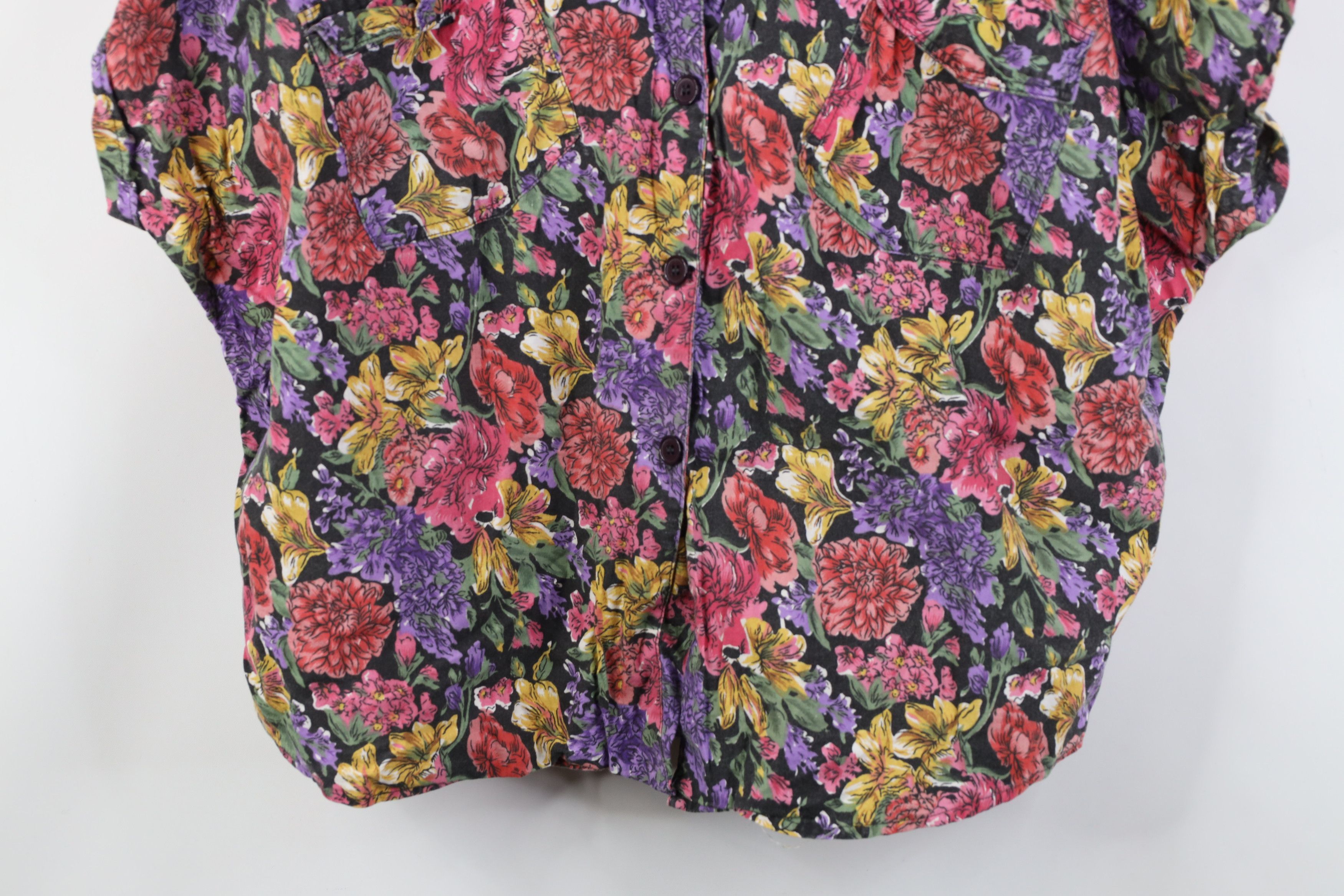 Vintage Vintage 80s 90s Streetwear Flower Dolman Sleeve Button Shirt Size S / US 4 / IT 40 - 3 Thumbnail