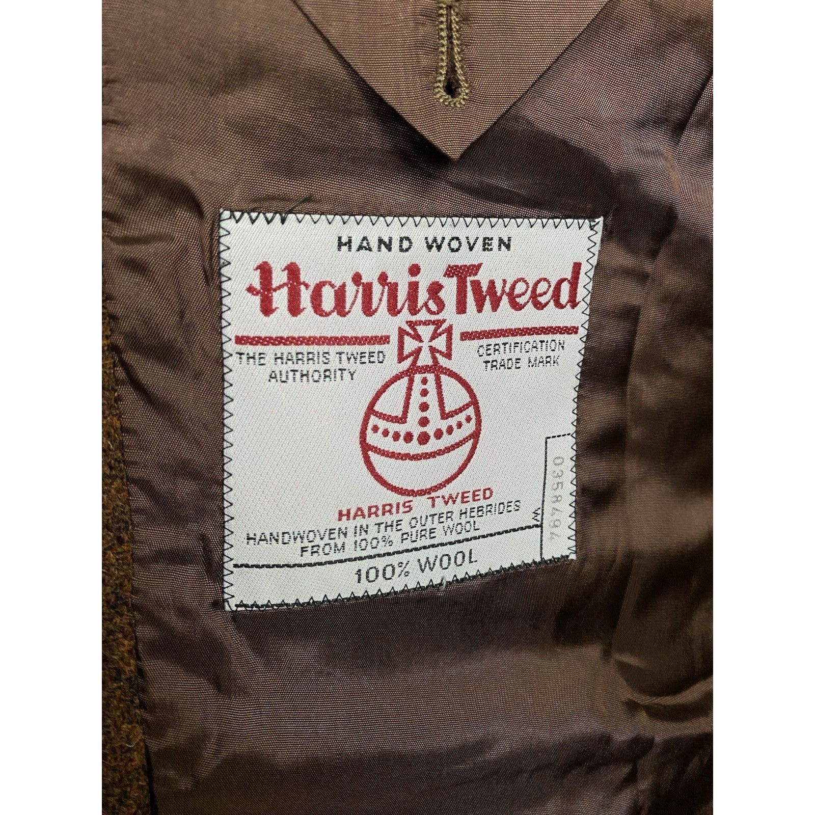 Harris Tweed Harris Tweed Carl Gross Vintage Men's Brown Orange Wool Blaz Size 42R - 9 Thumbnail