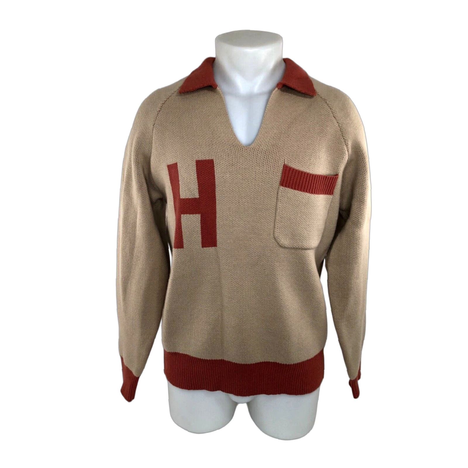 Honor the Gift HONOR THE GIFT Sweater V-Neck Mens Sm Heavy Pullover Blues Angel Oatmeal Knit 90s Los Angeles VNeck Hip Adult Mens Boys? Size US S / EU 44-46 / 1 - 1 Thumbnail