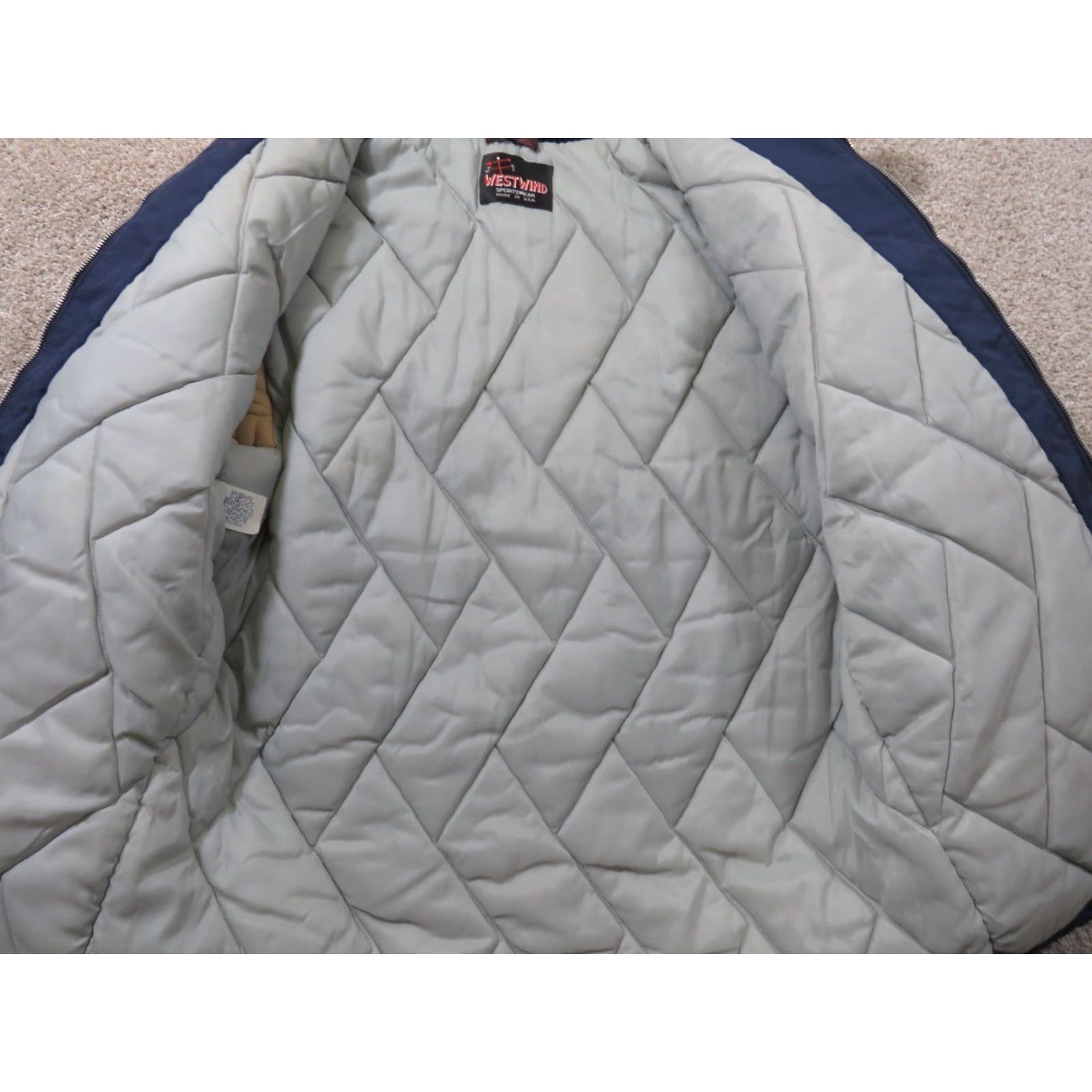 Vintage VINTAGE West Wind Jacket XL Mens Nylon Quilted Lined Buccaneer Blue - W Size US XL / EU 56 / 4 - 6 Thumbnail