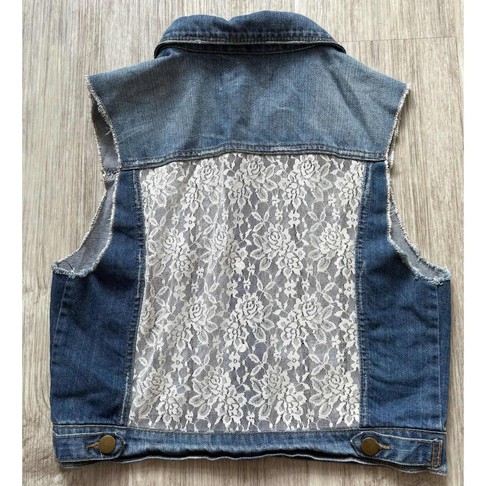 Forever 21 Forever 21 | Premium Denim Jean Vest Lace Back | Small Size S / US 4 / IT 40 - 2 Thumbnail