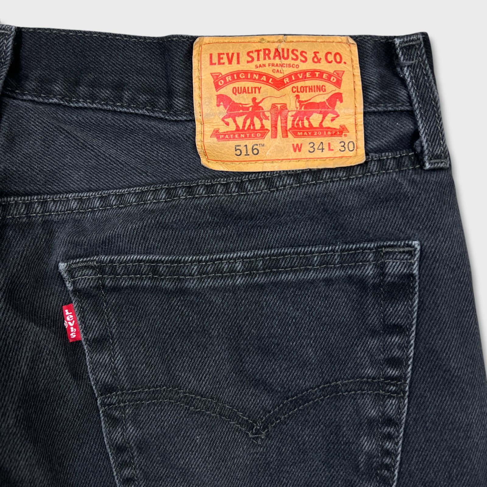 Levi's × Vintage Levi's 516 Jeans 34x30 Black Straight Leg Faded Denim Pants Size US 34 / EU 50 - 8 Thumbnail