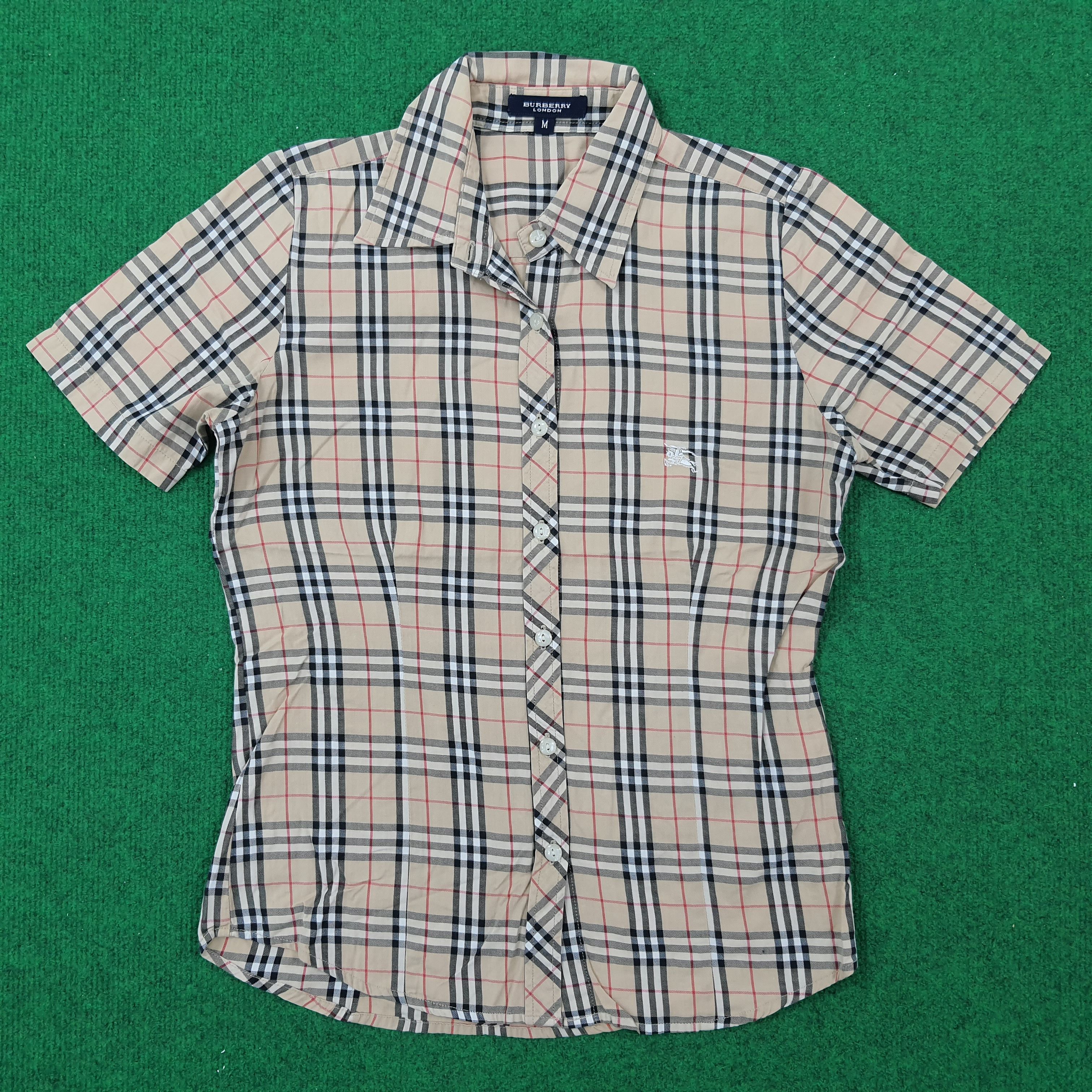 Burberry × Vintage Vintage Burberry Nova Check Designer Button Up Shirt C196N64 Size XS / US 0-2 / IT 36-38 - 1 Thumbnail