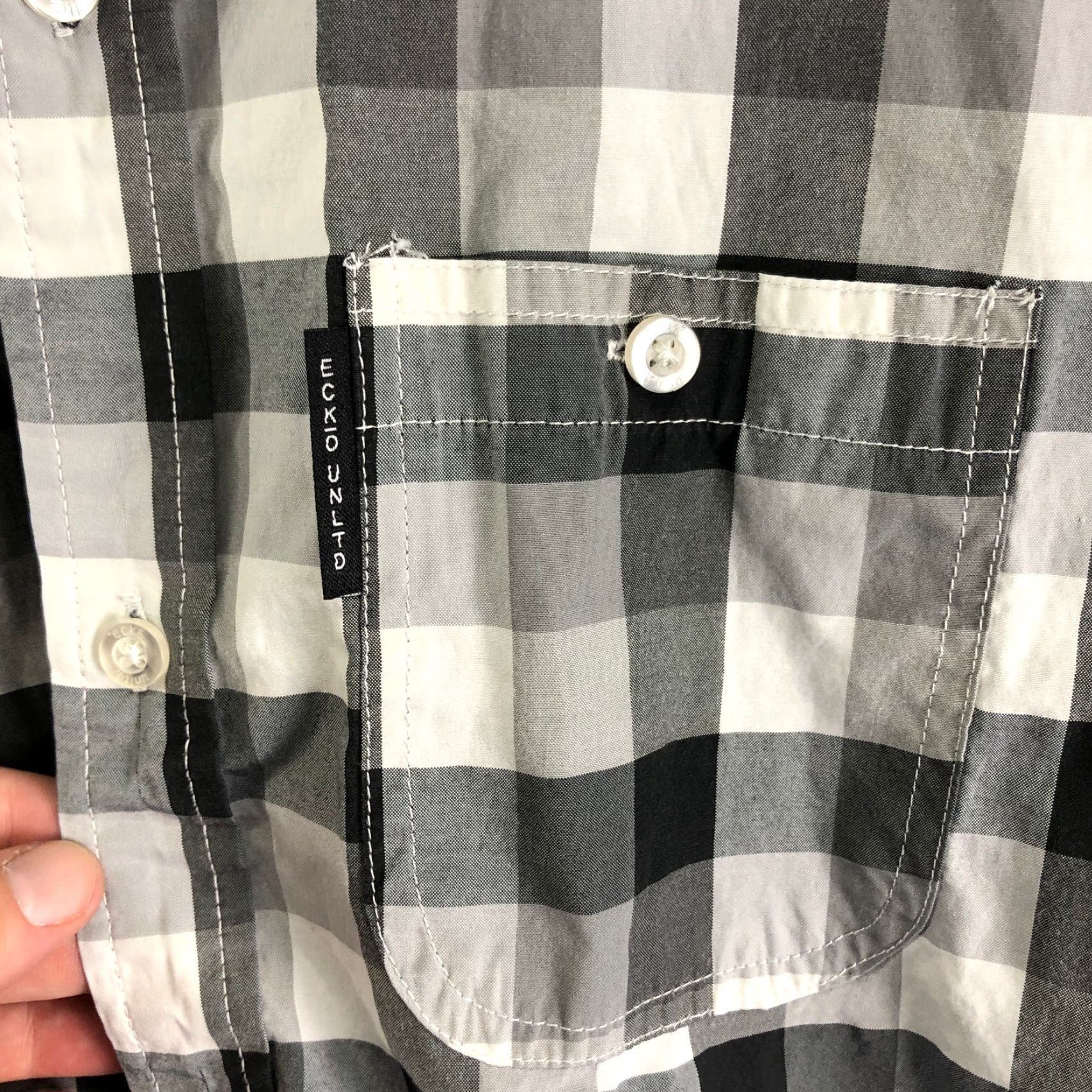Ecko Unltd. Ecko UNLTD Shirt Mens Size L Gray Short Sleeve Button-Up Spread Collar Classic Modern Button-Up Shirt Size US L / EU 52-54 / 3 - 7 Thumbnail