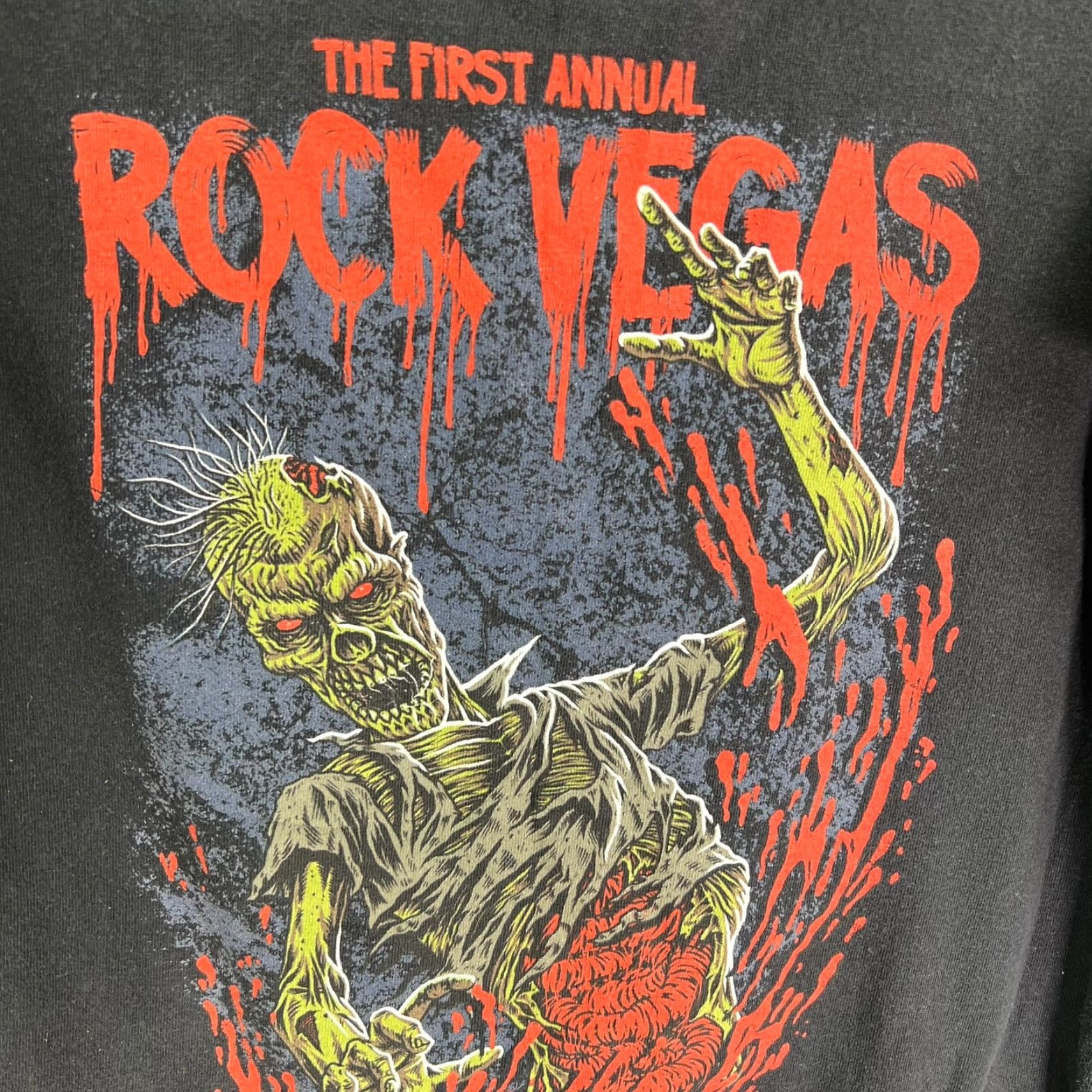 Anvil VINTAGE Rock Vegas 1st Annual 2012 Graphic T Shirt Adult M Black Anvil Logo Short Sleeve Crew Neck Rock Theme Mens Size US M / EU 48-50 / 2 - 4 Thumbnail