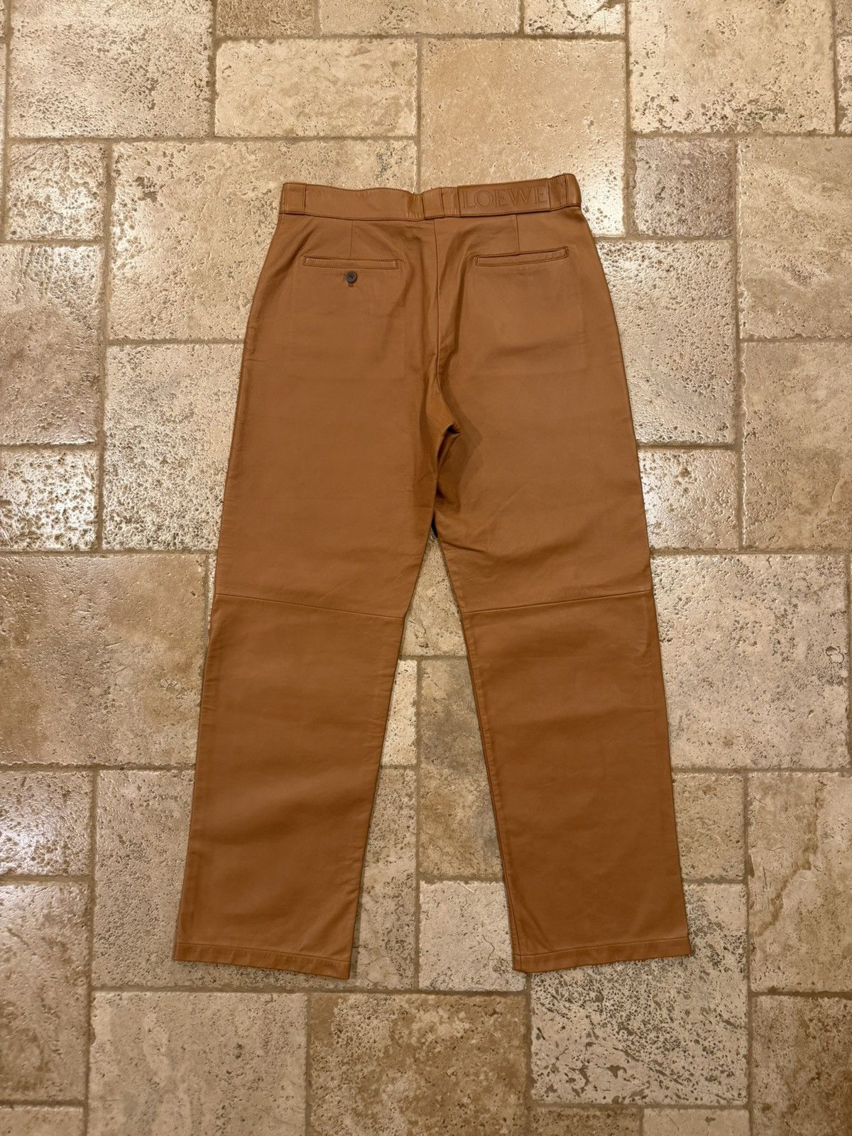Loewe Loewe Pantalon Broncead Calfskin Leather Tan Trouser Pants Size US 33 - 16 Thumbnail