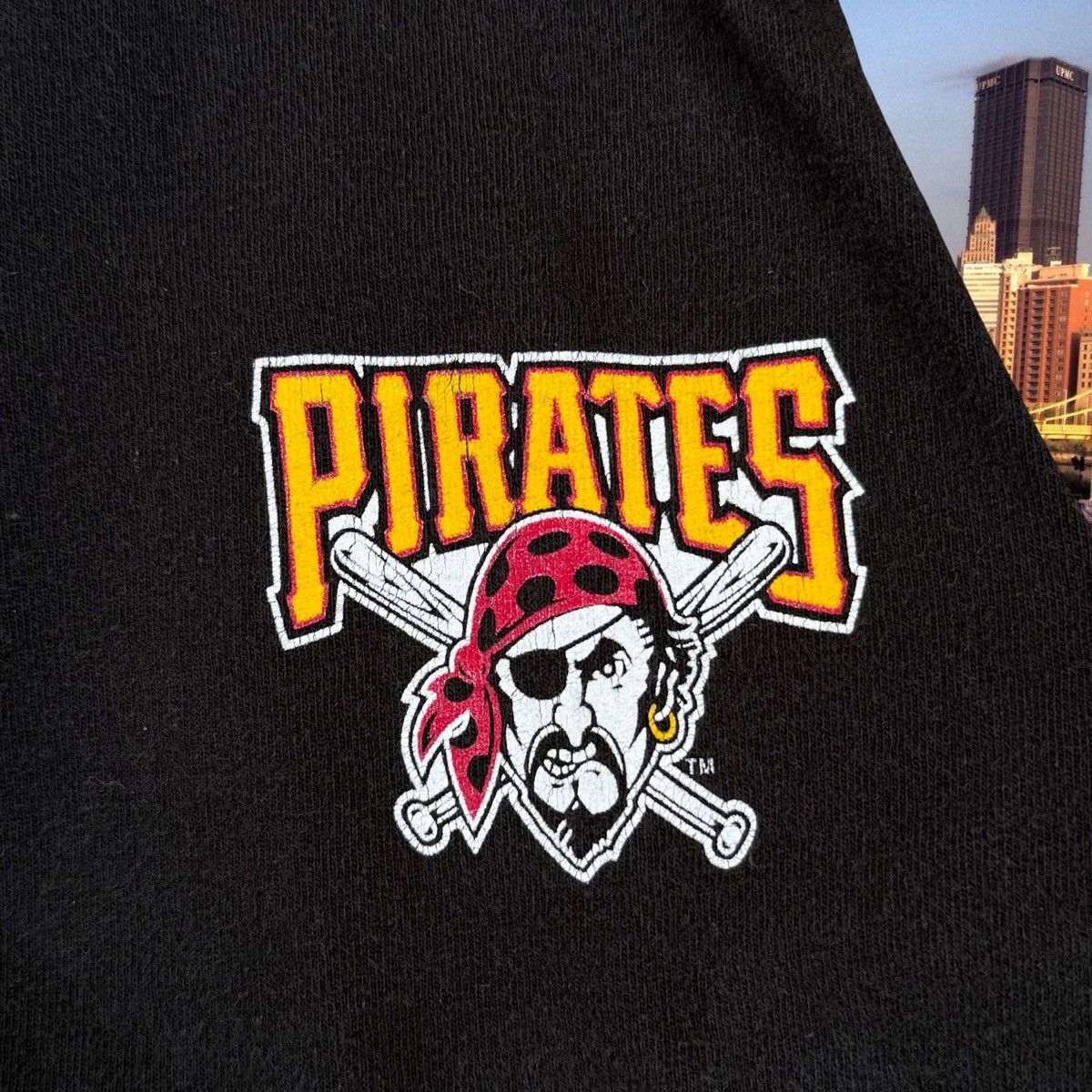 MLB × Vintage 90s Pittsburgh Pirates Vintage MLB Baseball Black Tshirt L. Size US L / EU 52-54 / 3 - 4 Thumbnail
