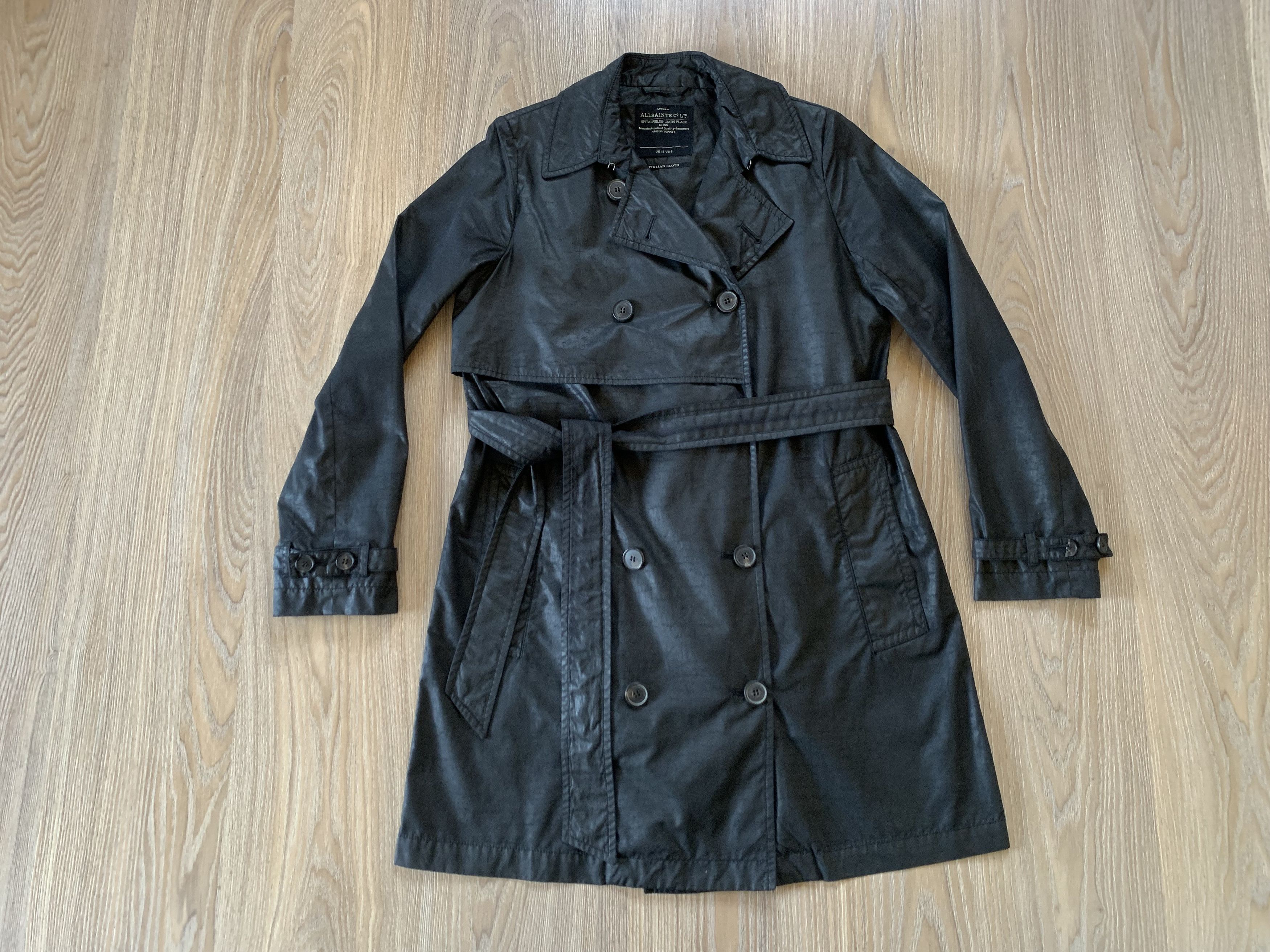 Allsaints Allsaints Spitalfields Waxed Trench Coat Size L / US 10 / IT 46 - 2 Thumbnail