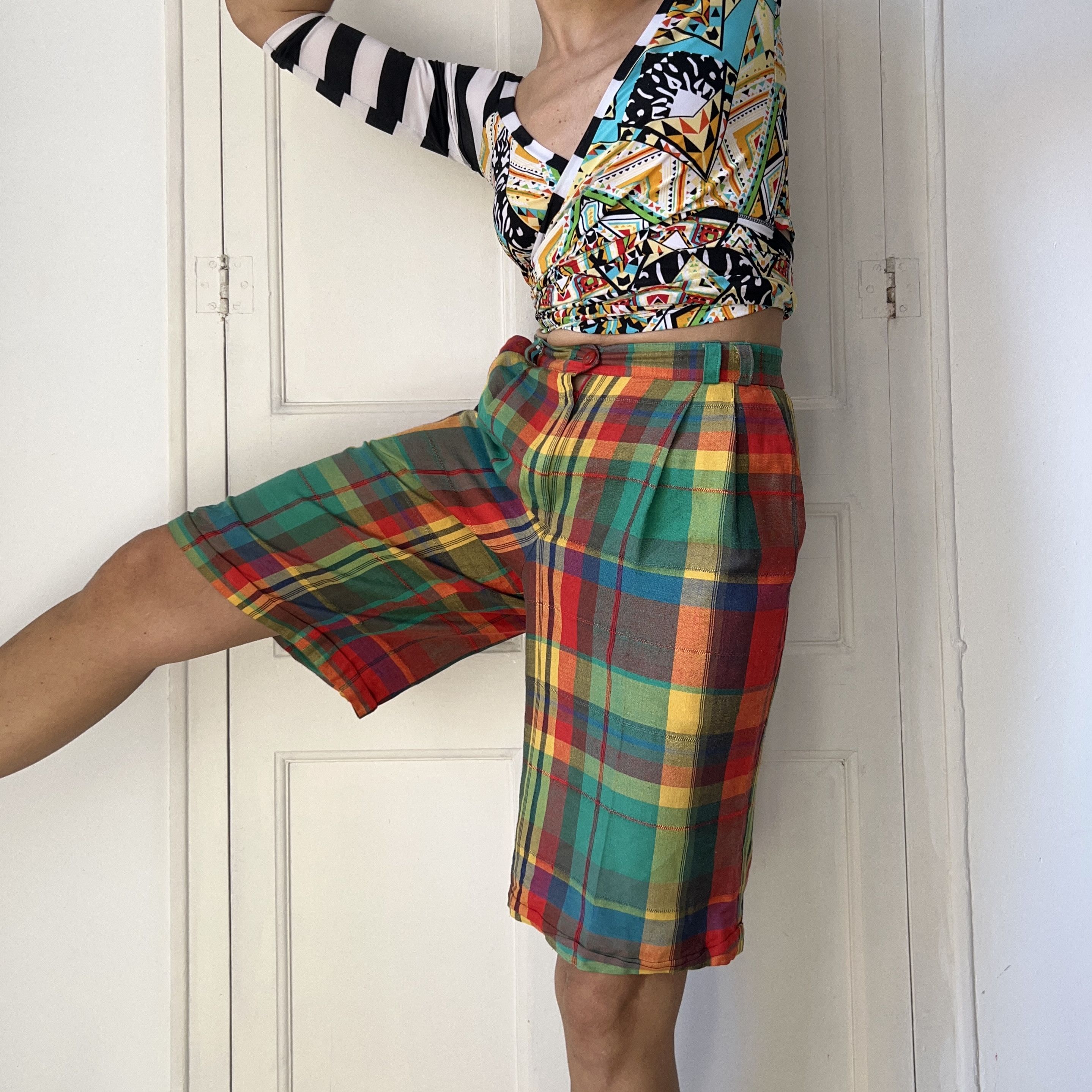 Gardeur Vintage 90s Plaid Bermuda Shorts Size 32" / US 10 / IT 46 - 7 Thumbnail