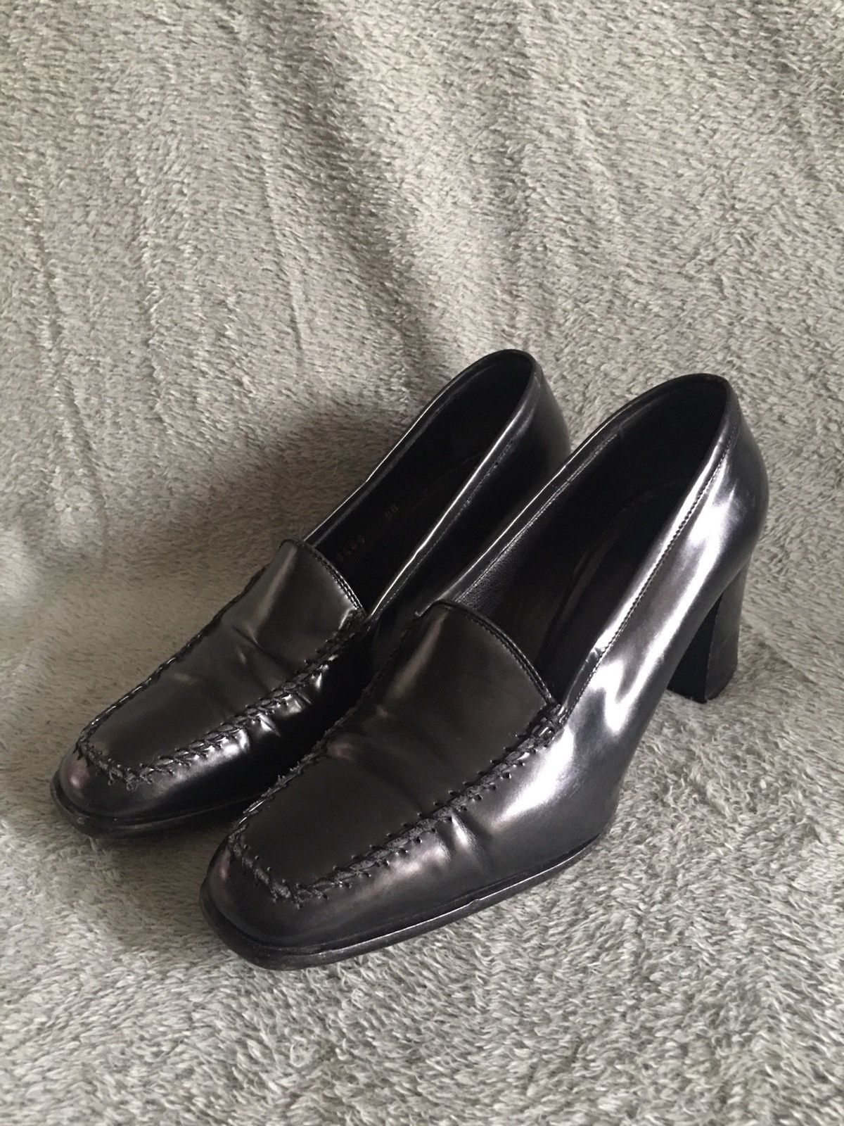 Jil Sander Jil Sander Black Leather Block Heels Pumps EU 38 Size US 8 / IT 38 - 1 Thumbnail