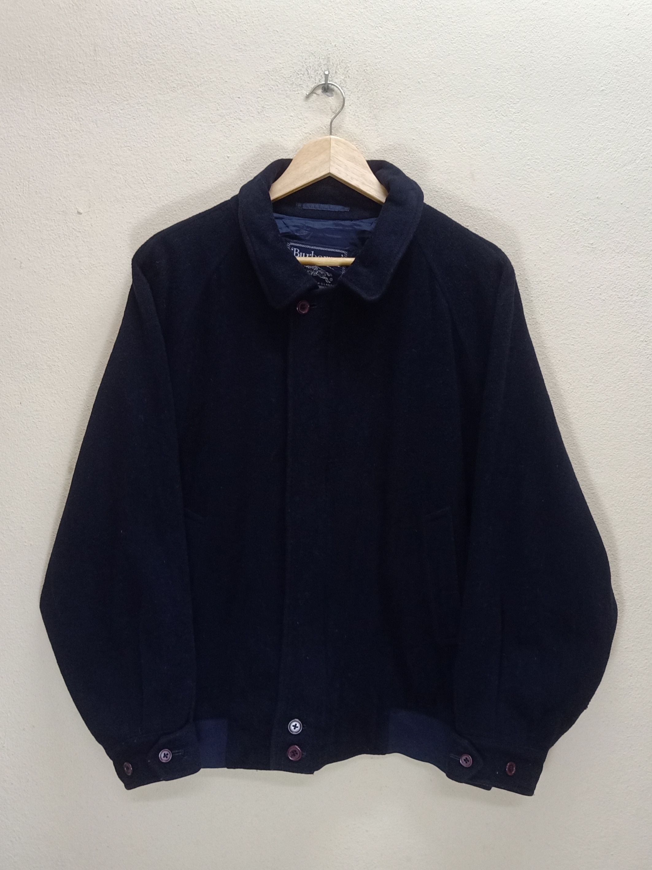 Burberry Rare!! BURBERRYS 80s Made In England Dark Navy Jacket Size US XL / EU 56 / 4 - 1 Thumbnail