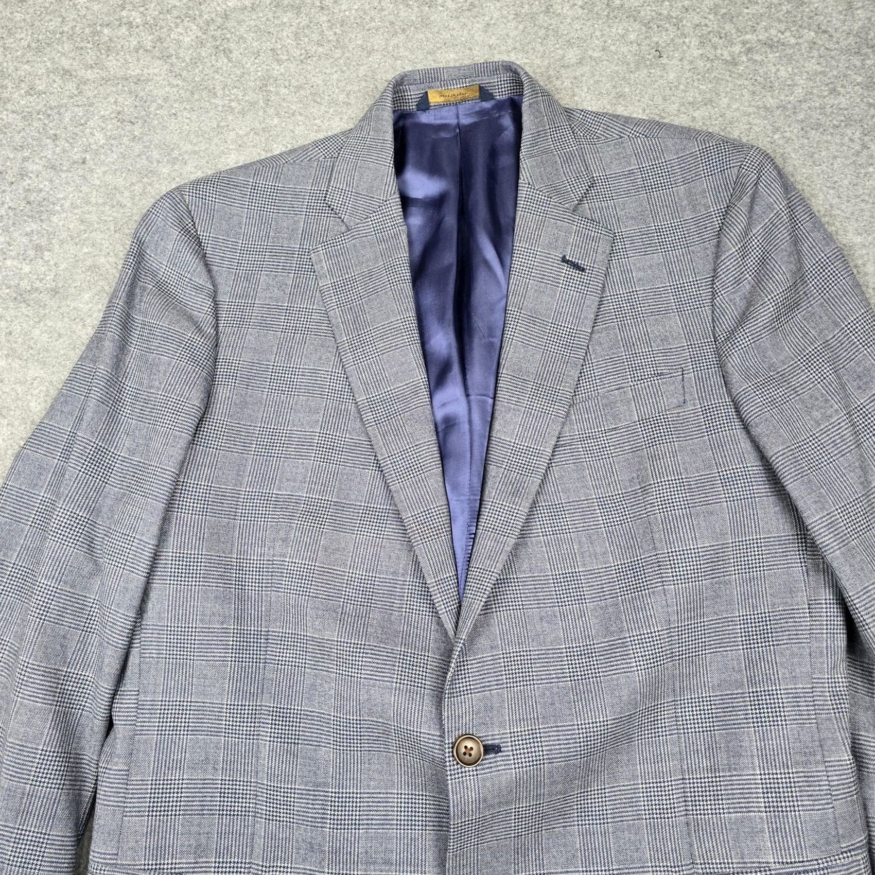 Brooks Brothers Brooks Brothers Mens Gray Wool Check Fitzgerald Fit Sport Coat Jacket 42L Size US XS / EU 42 / 0 - 3 Thumbnail