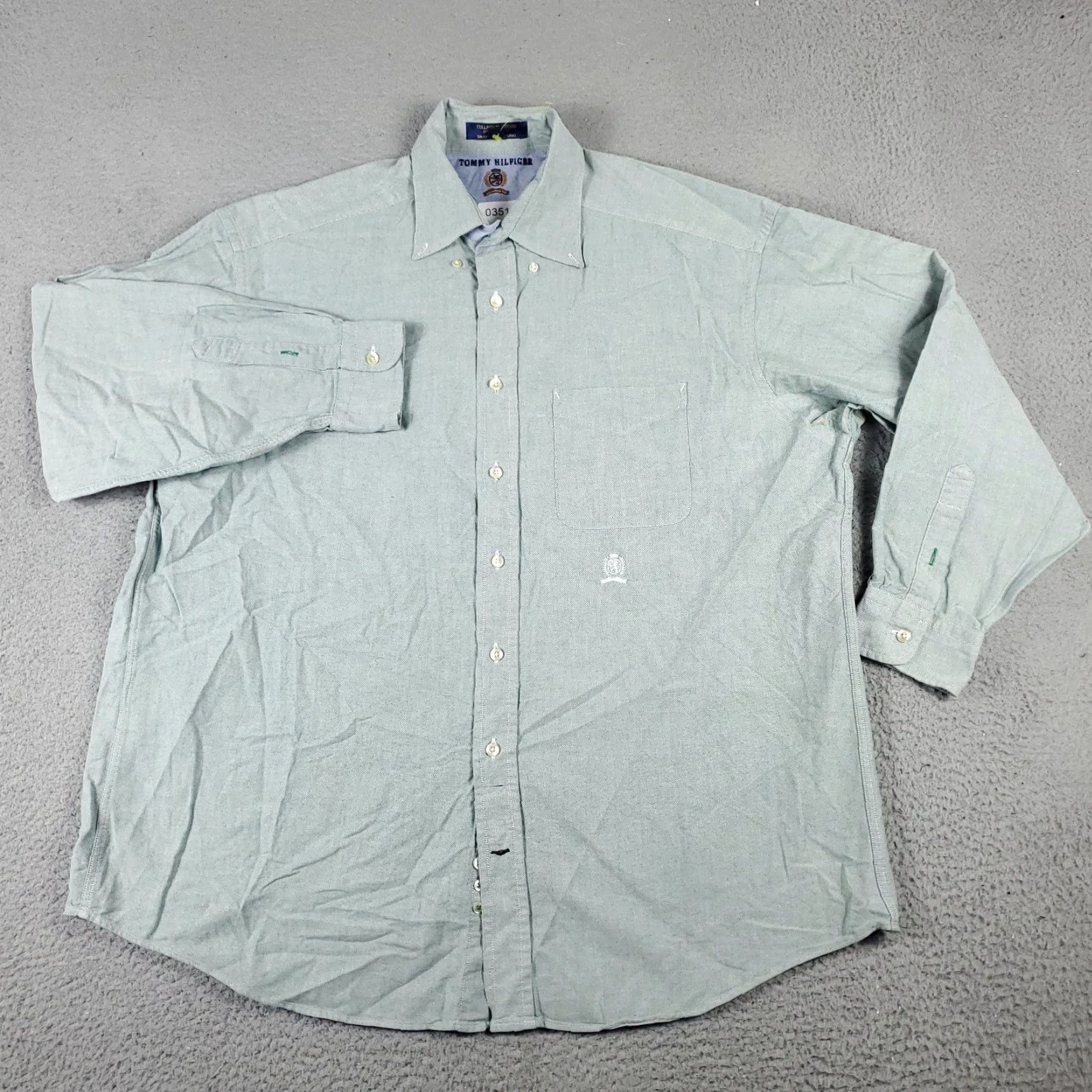 Tommy Hilfiger Tommy Hilfiger Dress Shirt Mens 17 Green Check Button-Down Long Sleeve Regular 100% Cotton Vintage? No (but used) — 17 Neck Size Mens Shirt Size 46R - 3 Thumbnail