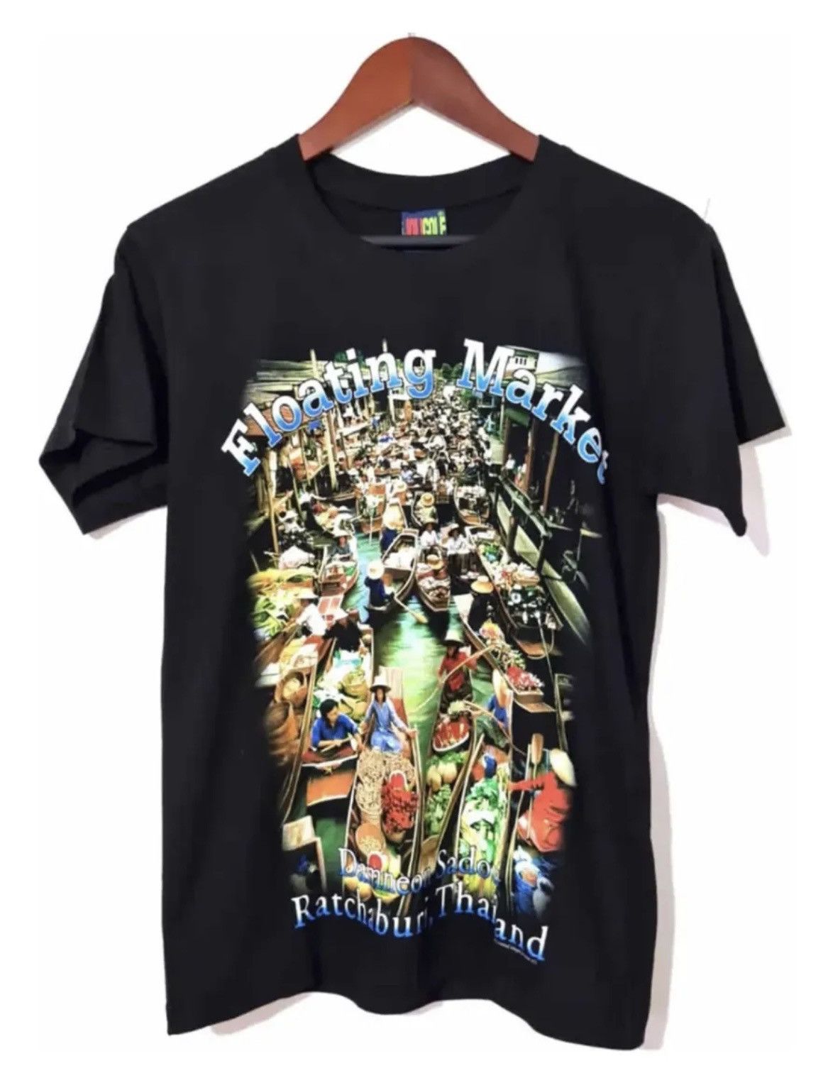 Vintage Thai Thailand souvenir tshirt floating market M slim black Size US M / EU 48-50 / 2 - 1 Thumbnail