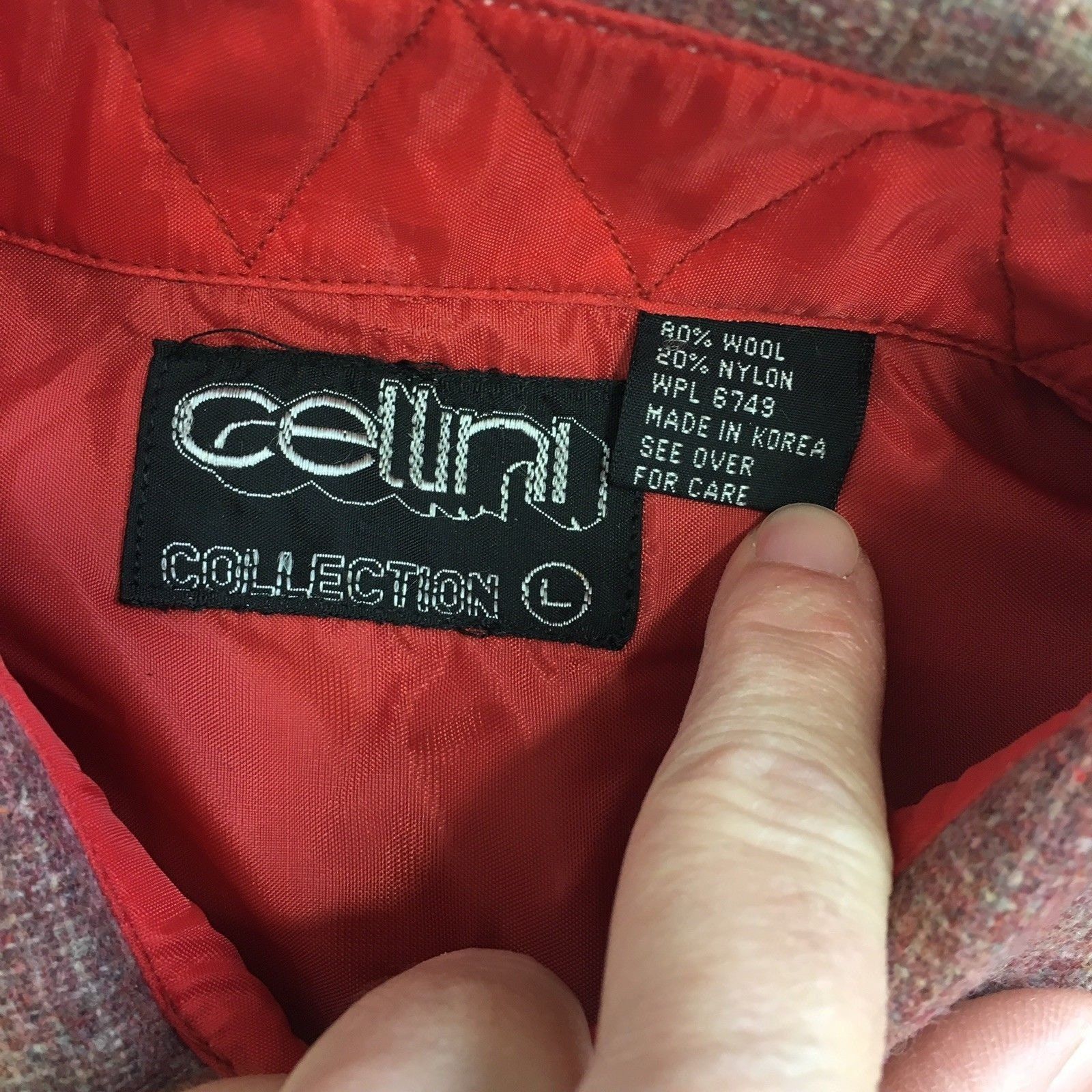 Other Vtg Cellini Red SHADOW PLAID Wool Flannel Chore Shirt Size US L / EU 52-54 / 3 - 5 Thumbnail