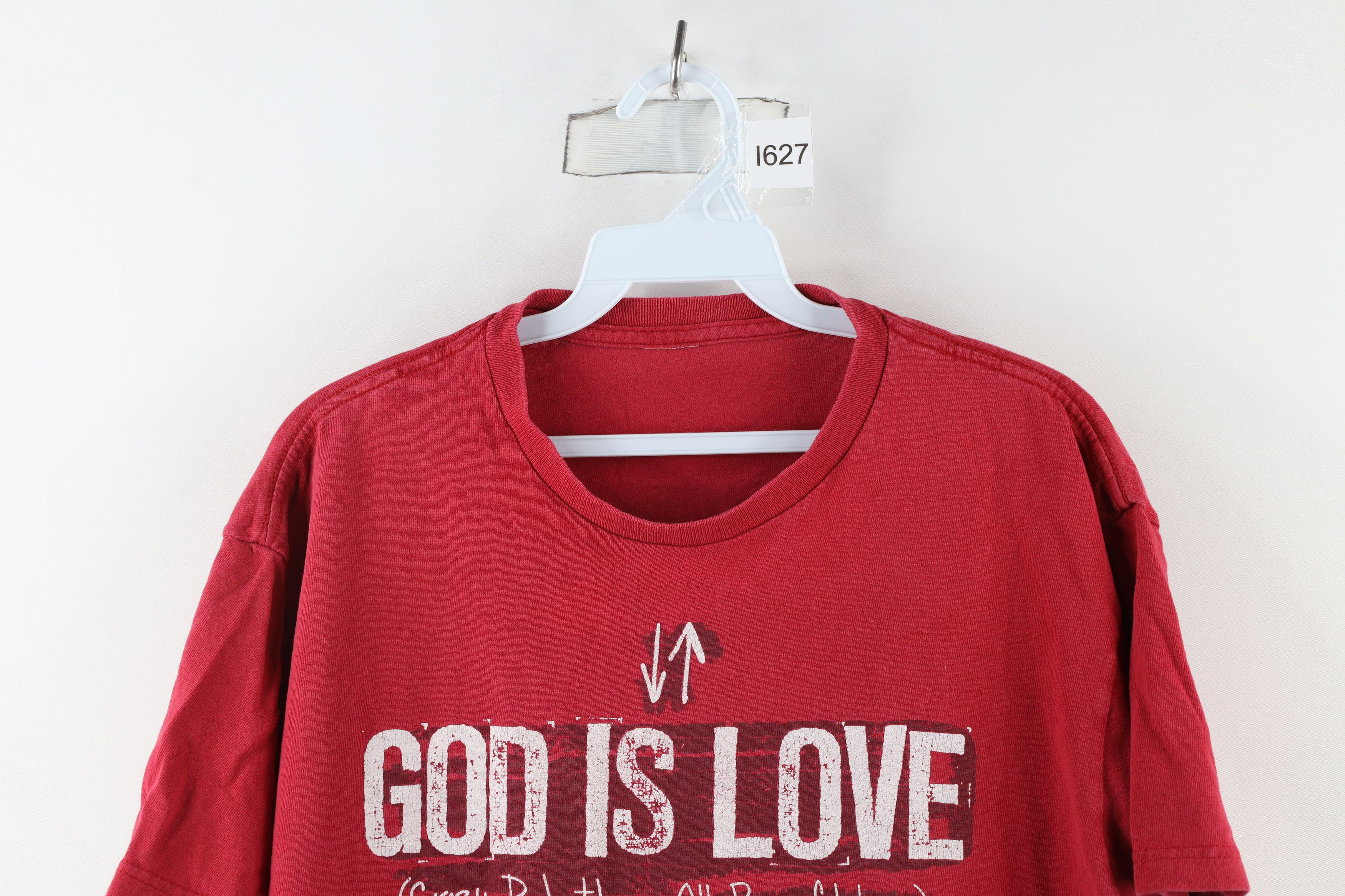 Vintage Vintage Y2K Christian God Is Love All Powerful T-Shirt Red Size US L / EU 52-54 / 3 - 2 Thumbnail