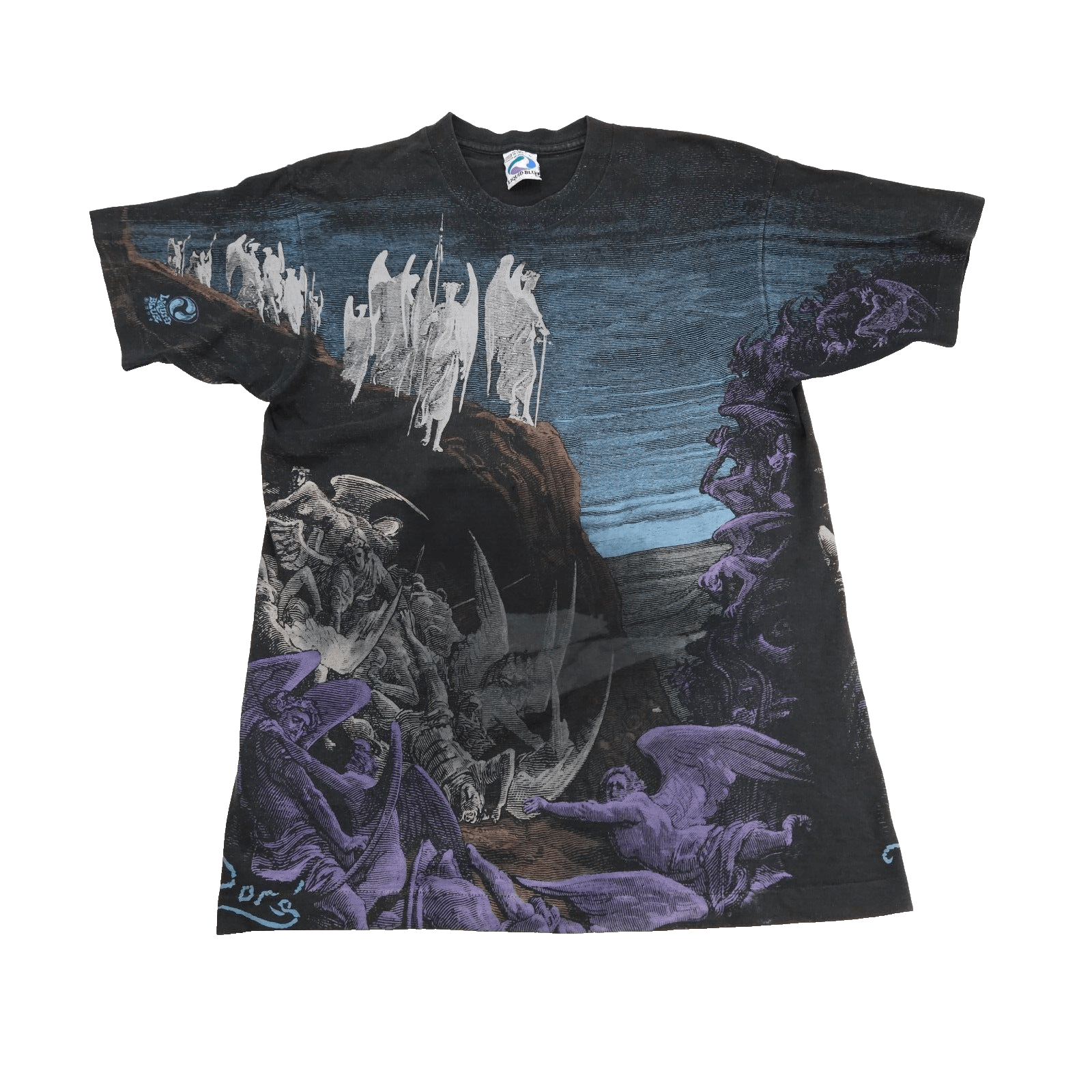 90s Gustave Dore Darkness Angels Vs Demons Shirt AOP Jesus
