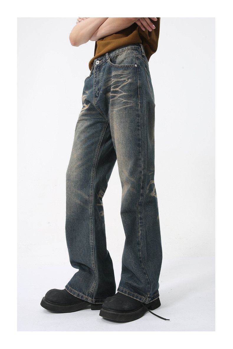 Japanese Brand × Jean American high street washed pattern flared jeans casual Size US 32 / EU 48 - 5 Thumbnail
