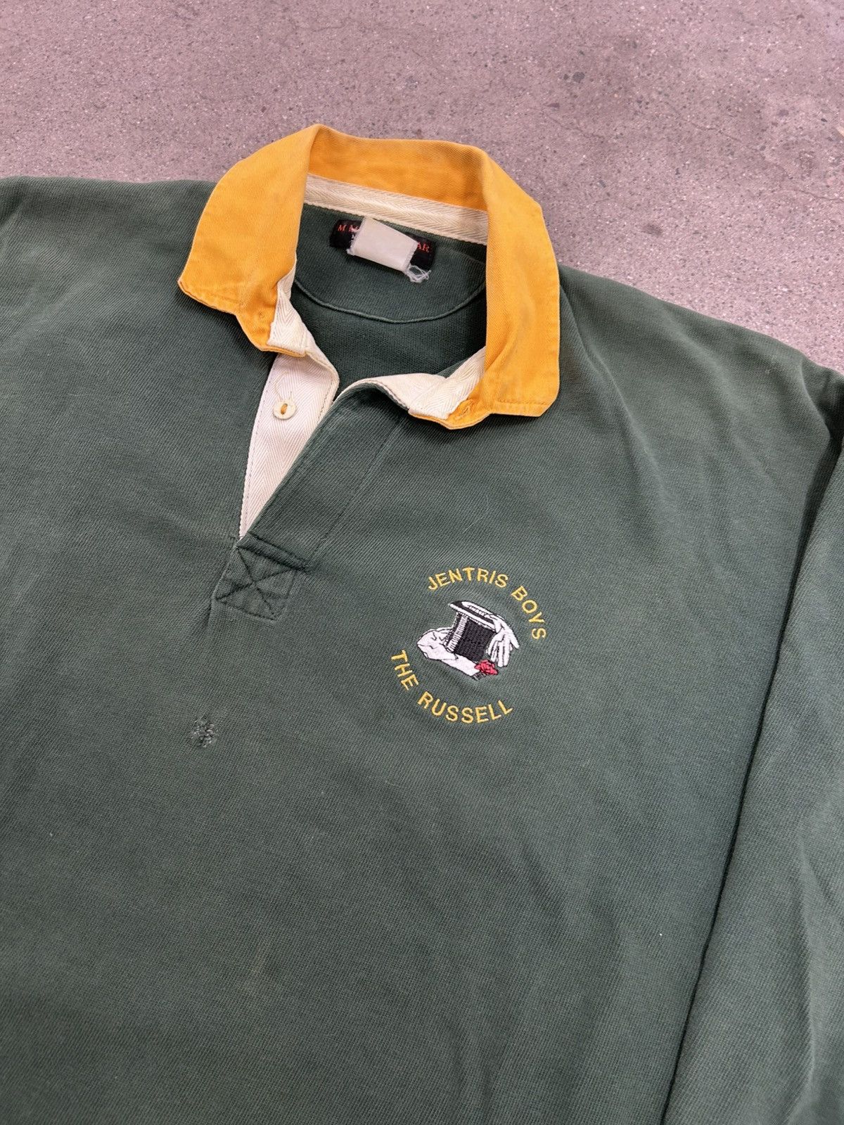 Vintage Vintage 80s Two Tone Rare Rugby Shirt Green size large Size US L / EU 52-54 / 3 - 3 Thumbnail