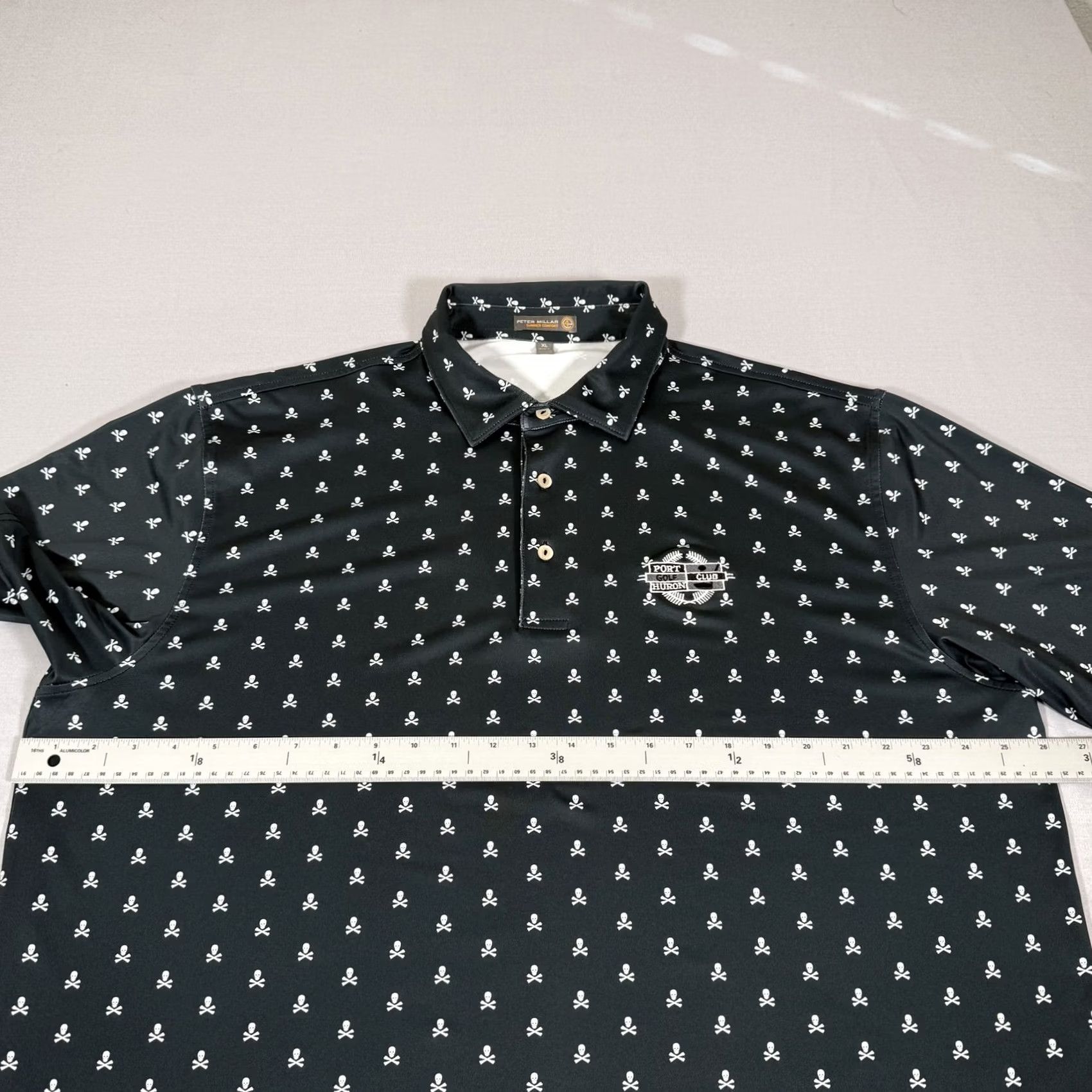 Peter Millar Peter Millar Polo Shirt Men XL Gray Summer Comfort Skull Golf Performance Moisture Wicking Size US XL / EU 56 / 4 - 4 Thumbnail