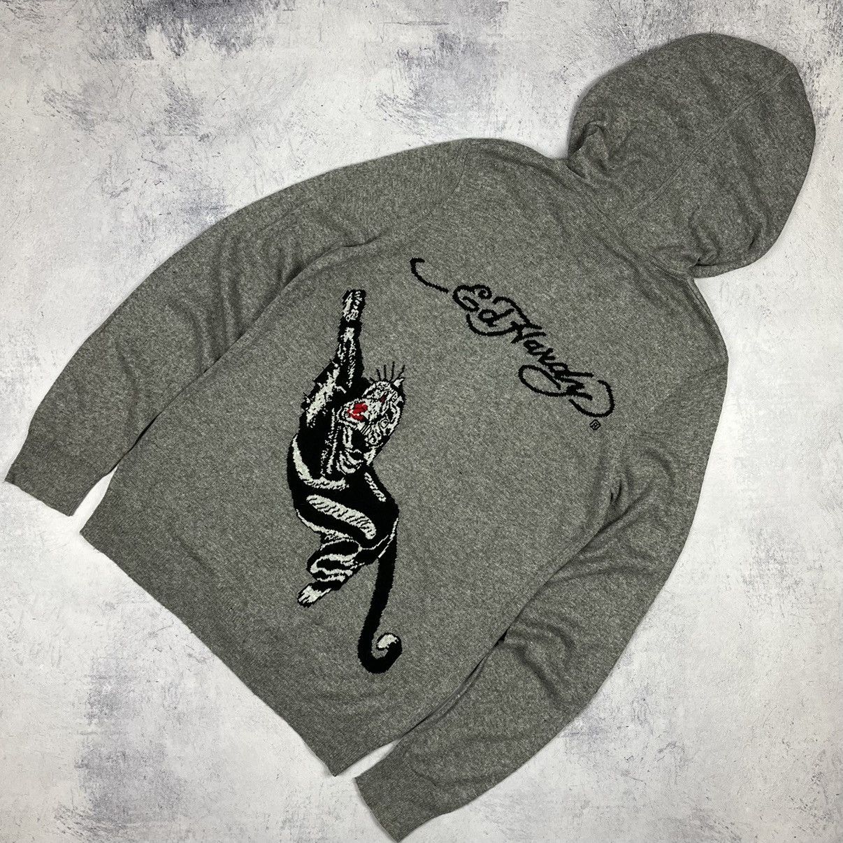 Ed Hardy Vintage Ed Hardy tiger y2k big logo hooded sweater 90’s Size US L / EU 52-54 / 3 - 1 Thumbnail
