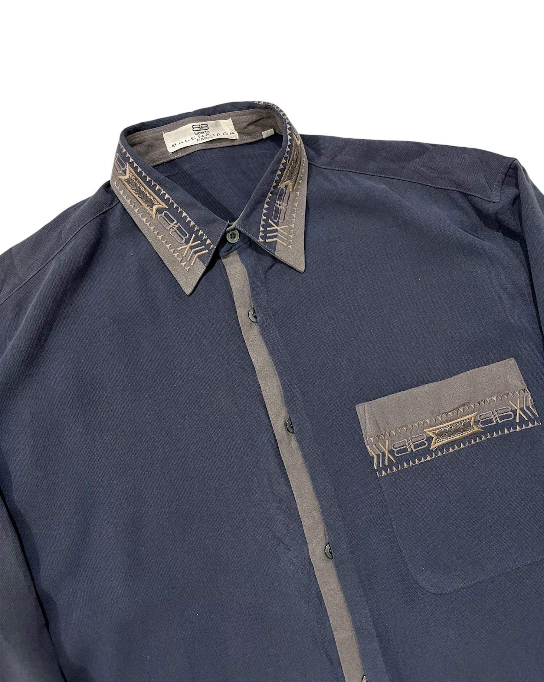 Balenciaga Vintage Balenciaga Paris Sports Button Ups Shirt Size US M / EU 48-50 / 2 - 2 Thumbnail