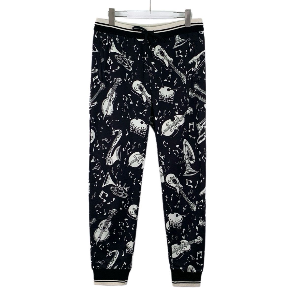Dolce & Gabbana Dolce & Gabbana Black Note Printed Casual Pants K26WX Size US 36 / EU 52 - 1 Thumbnail