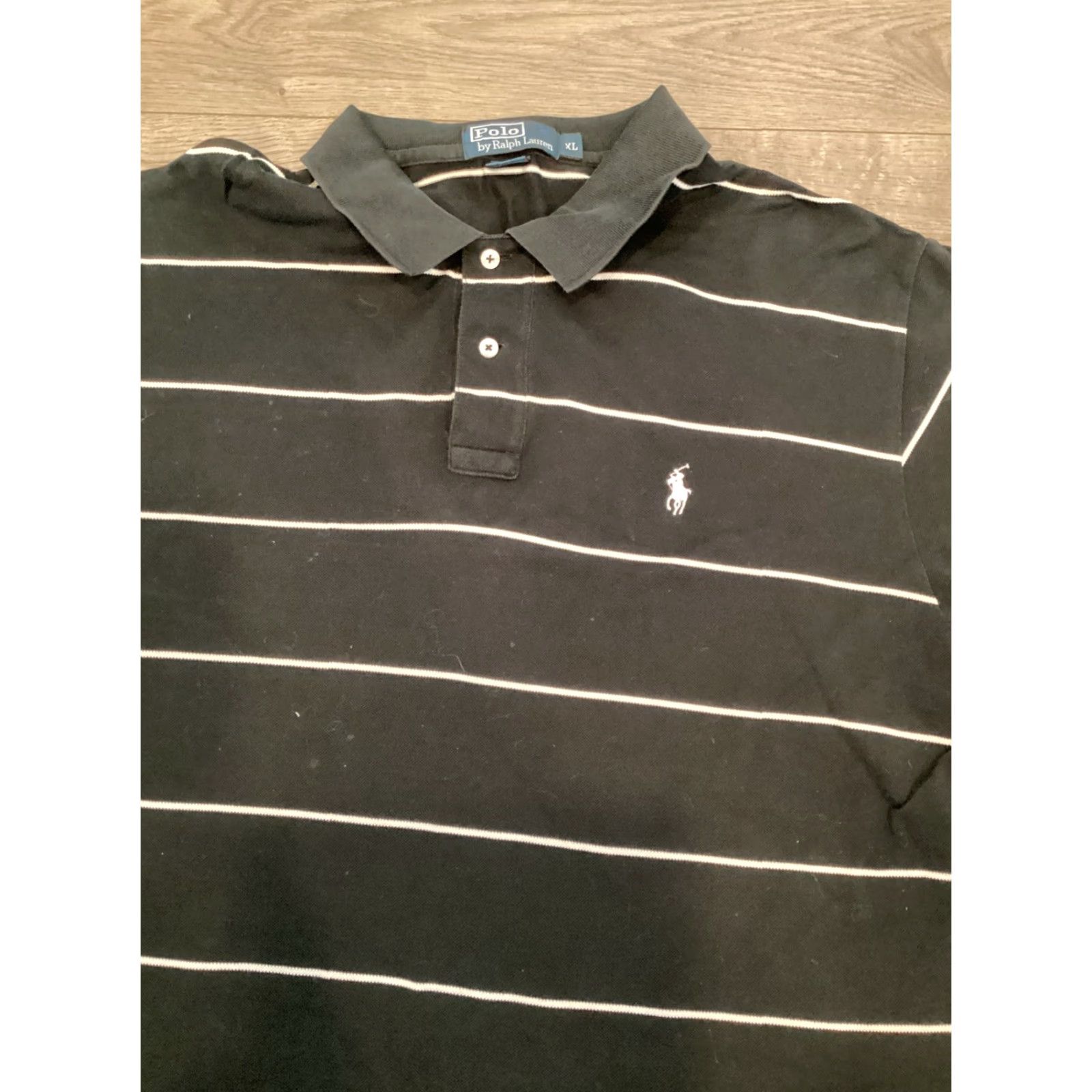 Ralph Lauren VINTAGE Ralph Lauren Striped Polo Shirt XL Black 90s Casual Mens Size US XL / EU 56 / 4 - 2 Thumbnail