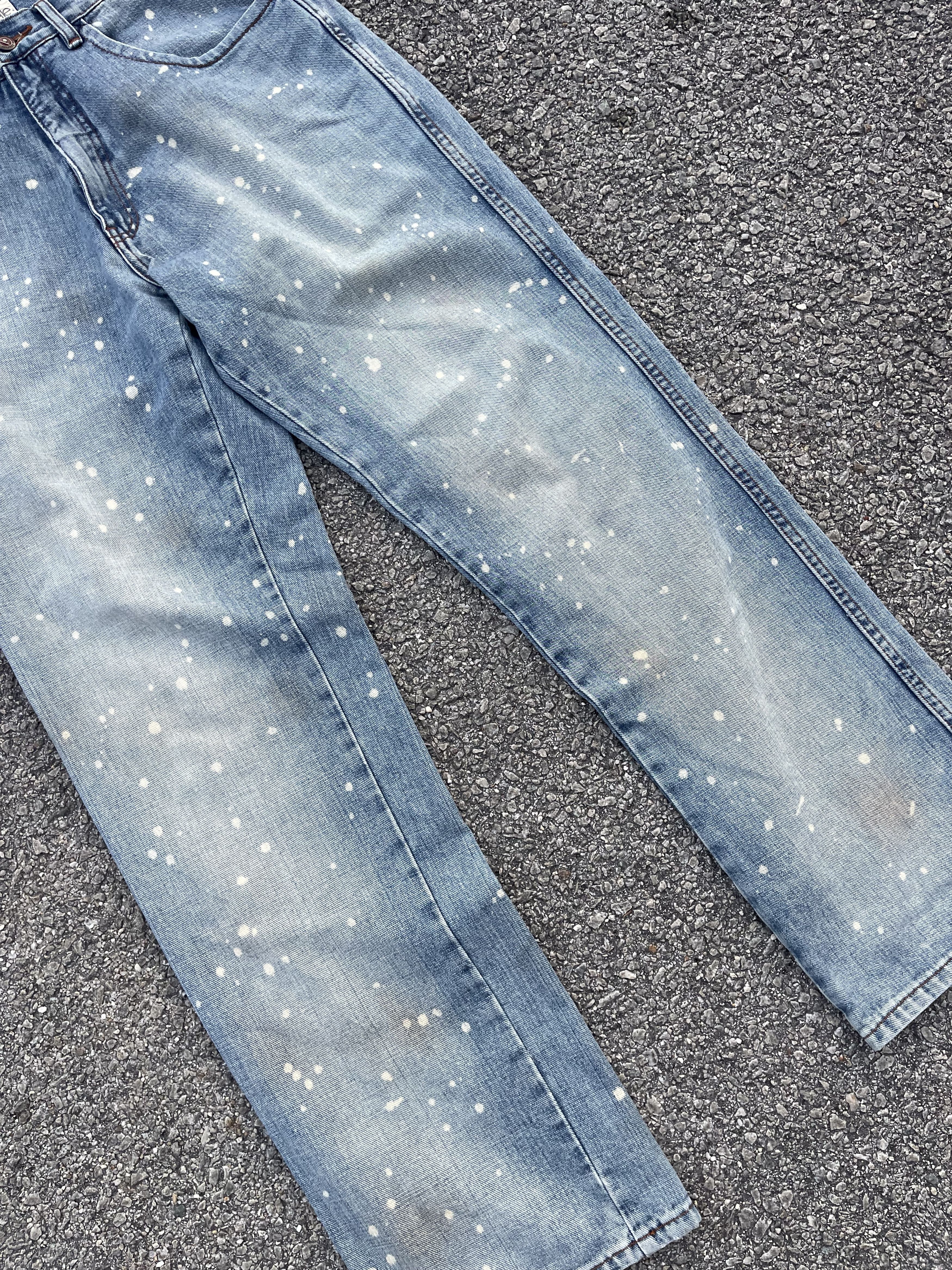 Marc Buchanan Vintage Baggy Wide Leg Pelle Pelle Faded Distressed Size US 33 - 6 Thumbnail