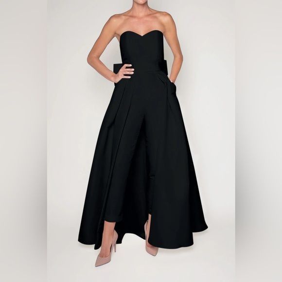 strapless open back dress Q1064