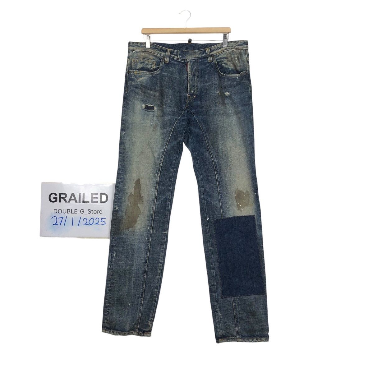 Dsquared2 📌Vintage Patchwork Denim Jeans Dsquared2 Made in Italy Size US 38 / EU 54 - 1 Thumbnail